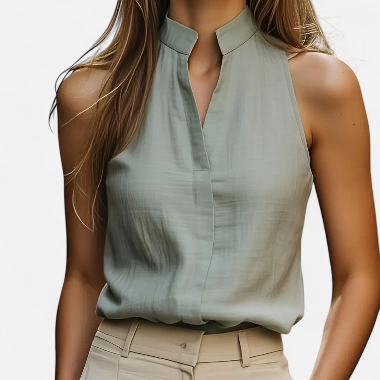 Ancienne Monde | Blouse Sans Manches à Col V pour Femme