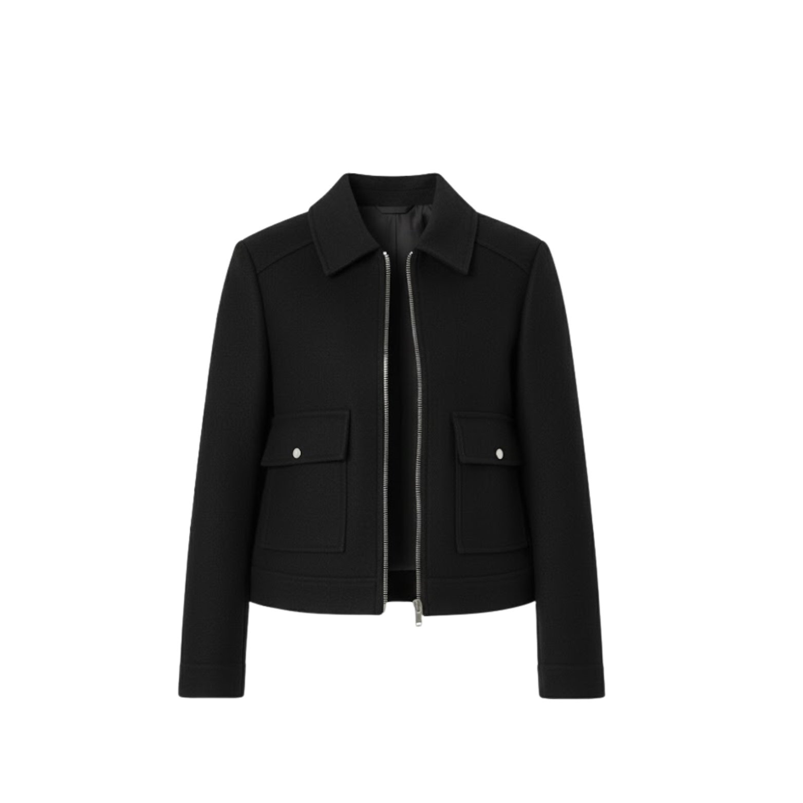 Damenjacke kurz, überlappend, mit Reverskragen, schick, strukturiert, leger