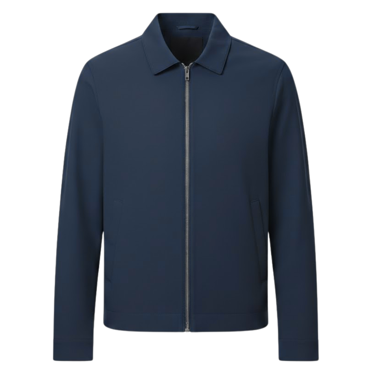 Chaqueta de trabajo ligera para hombre con cierre de cremallera y cuello de camisa clásico