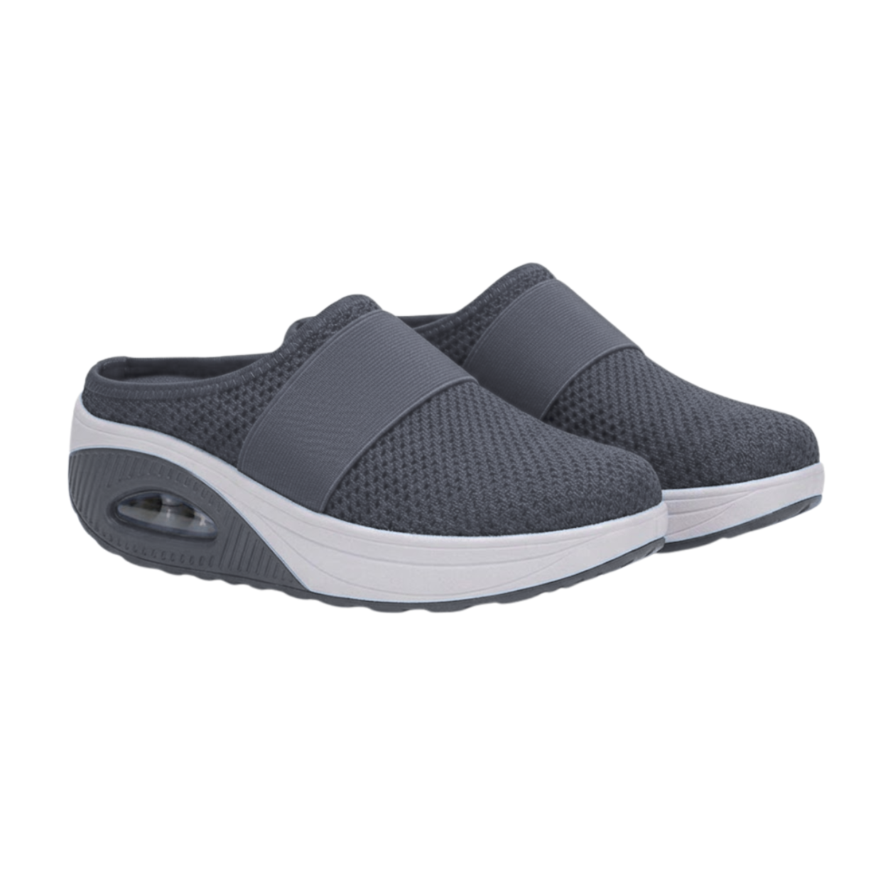 Mules Tipo Baskets com Sola Grossa e Malha Respirável