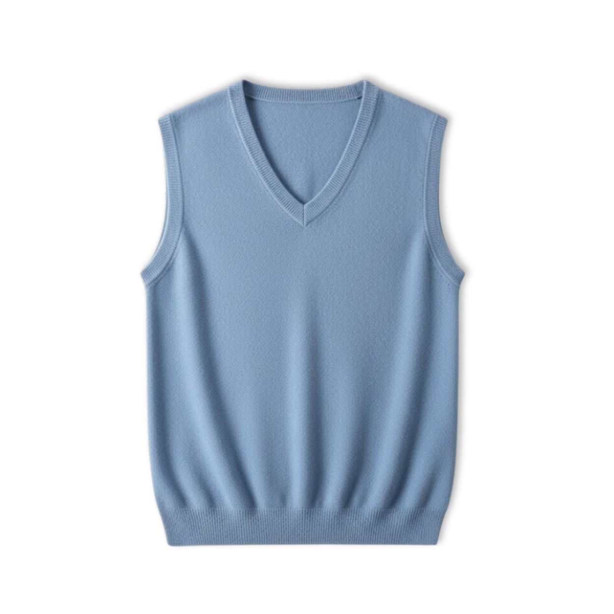 Pánske tielko 100 % merino vlna, výstrih do V, bez rukávov, klasický strih