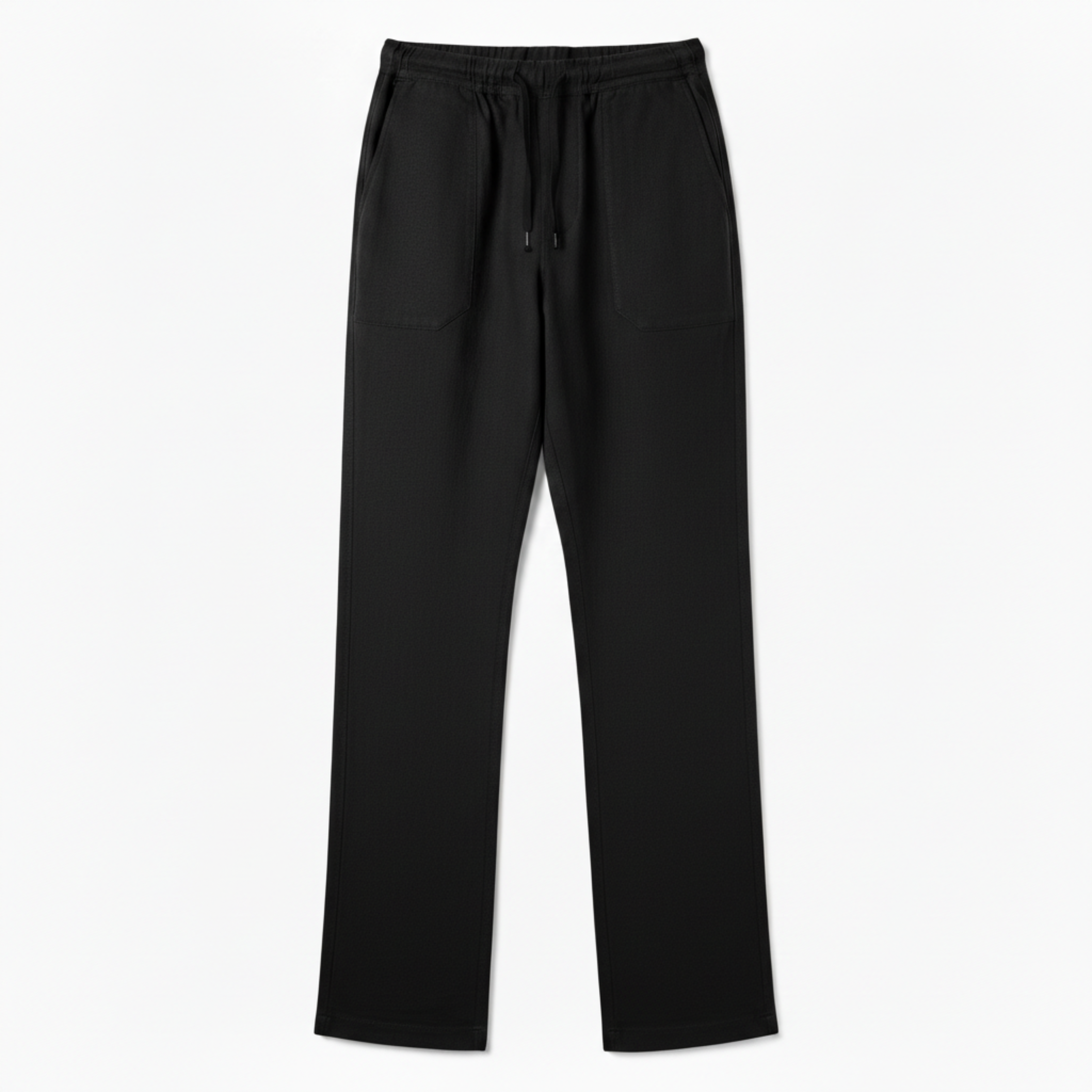 Herrenhose aus Baumwolle und Leinen mit elastischem Bund und geradem Schnitt