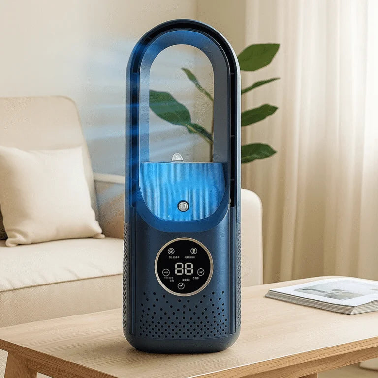 Enfriador de aire USB sin aspas con depósito de agua y 6 velocidades