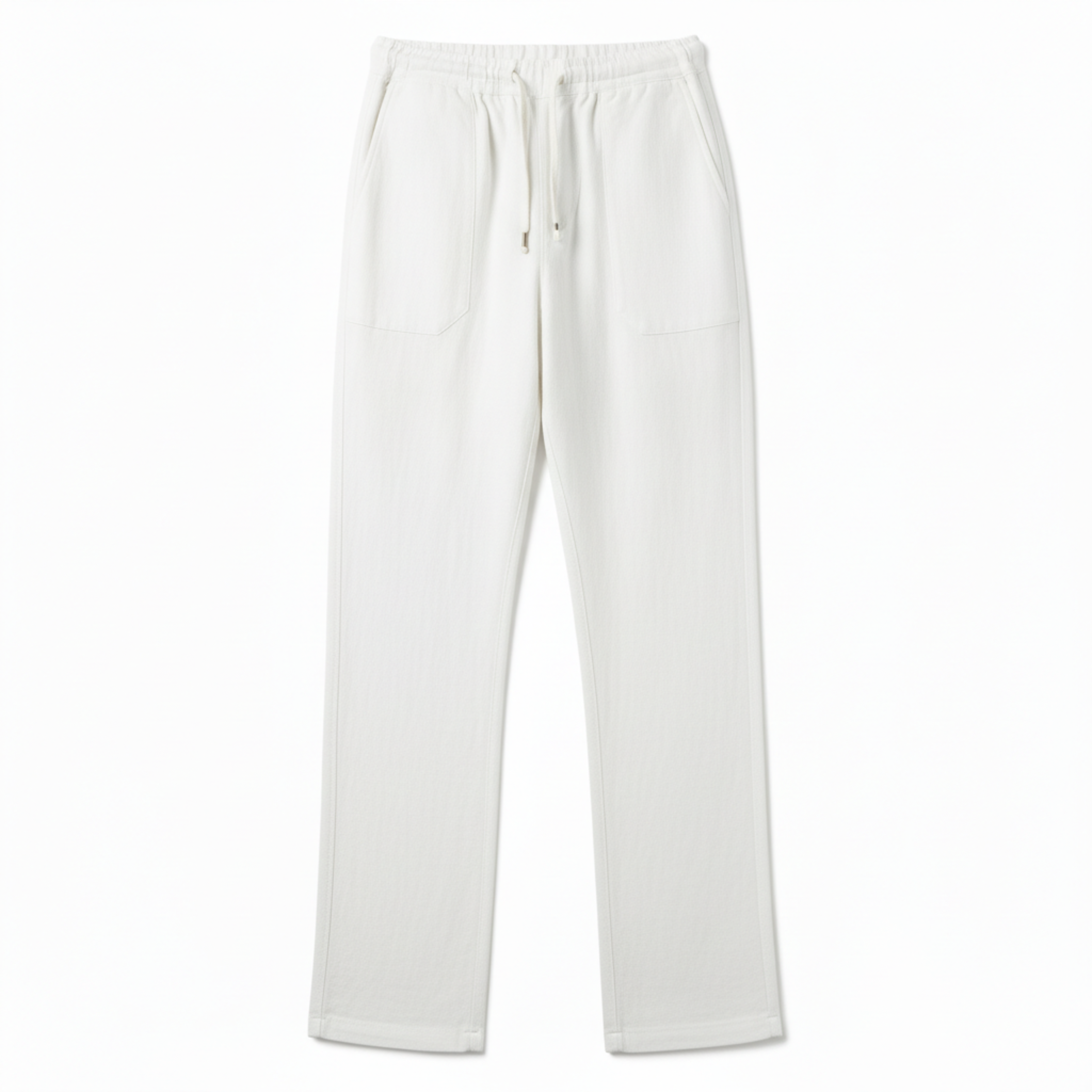 Herrenhose aus Baumwolle und Leinen mit elastischem Bund und geradem Schnitt