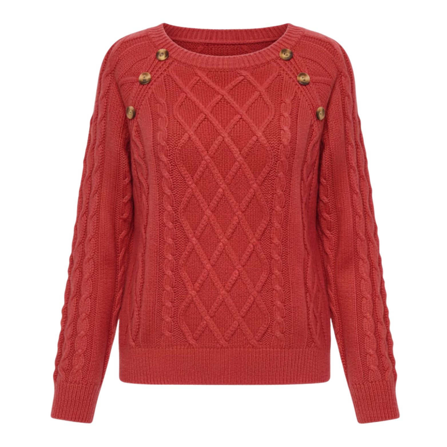 Twisted knit sweater for women, round neck, thick fabric, elegant and stylish