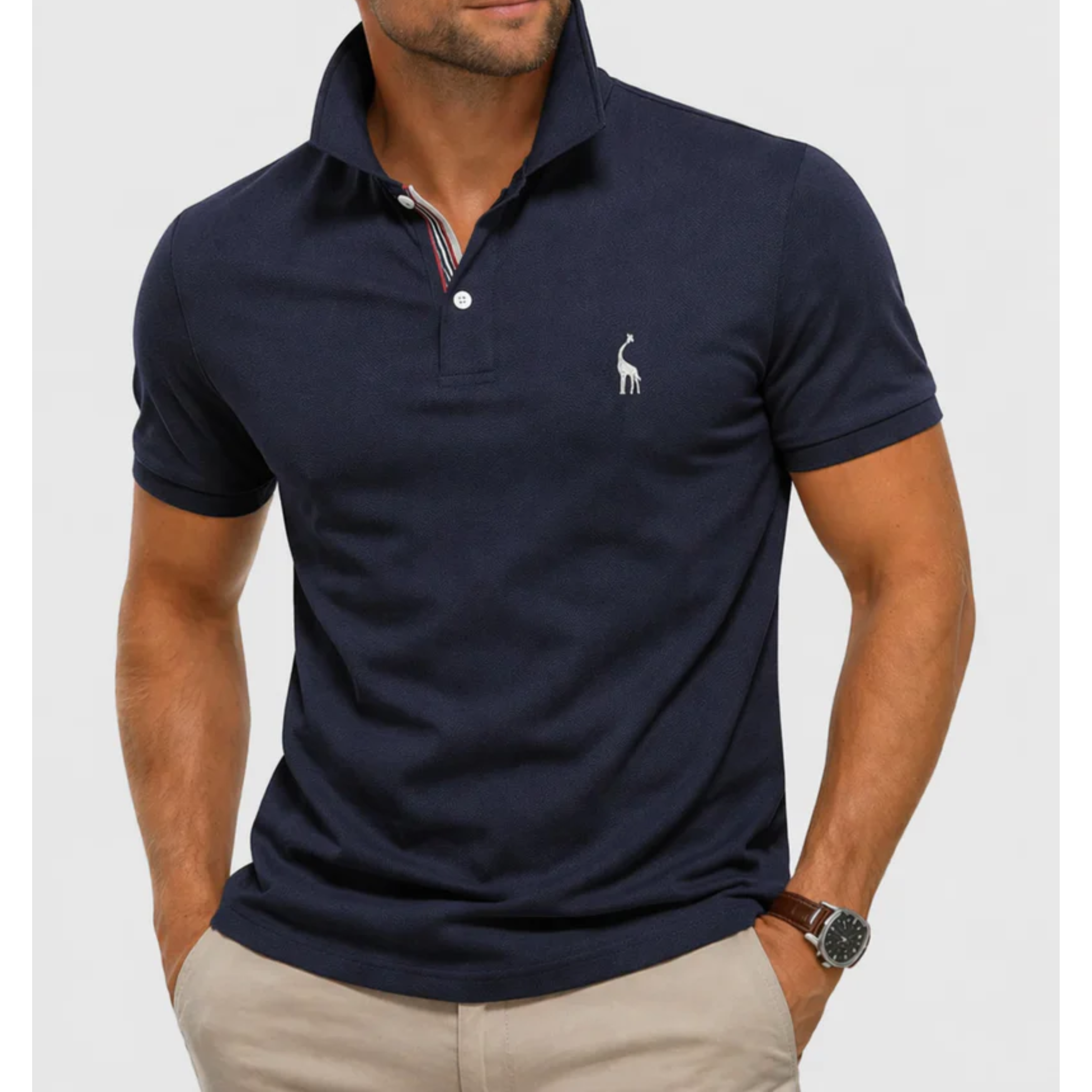 Pánské bavlněné polo — klasický střih — každodenní styl