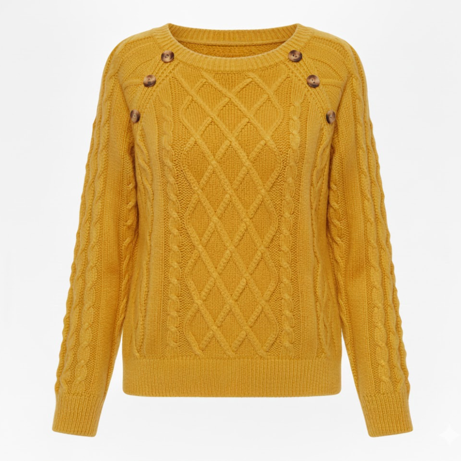 Twisted knit sweater for women, round neck, thick fabric, elegant and stylish