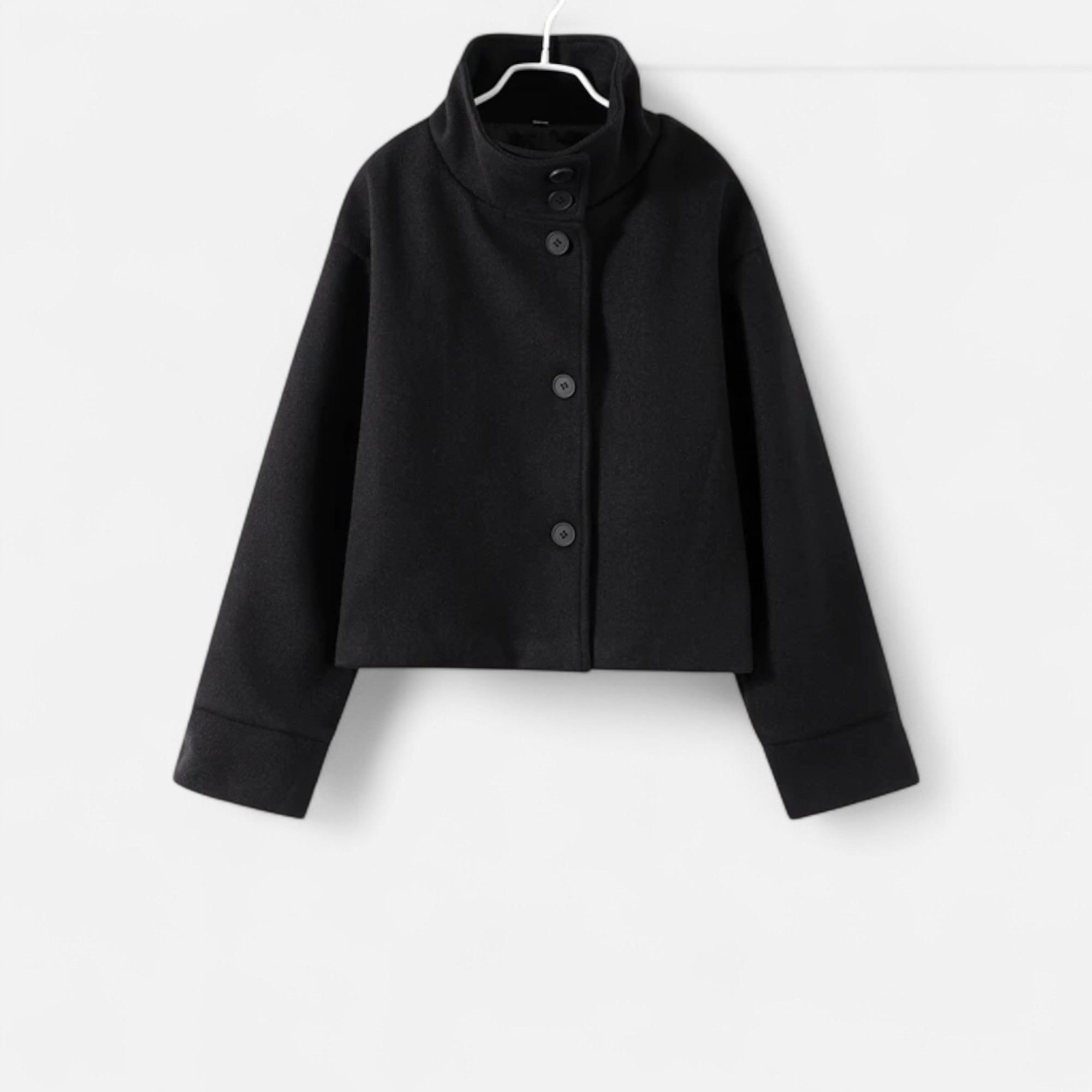Ancienne Monde | Manteau Court Femme Col Haut Chic