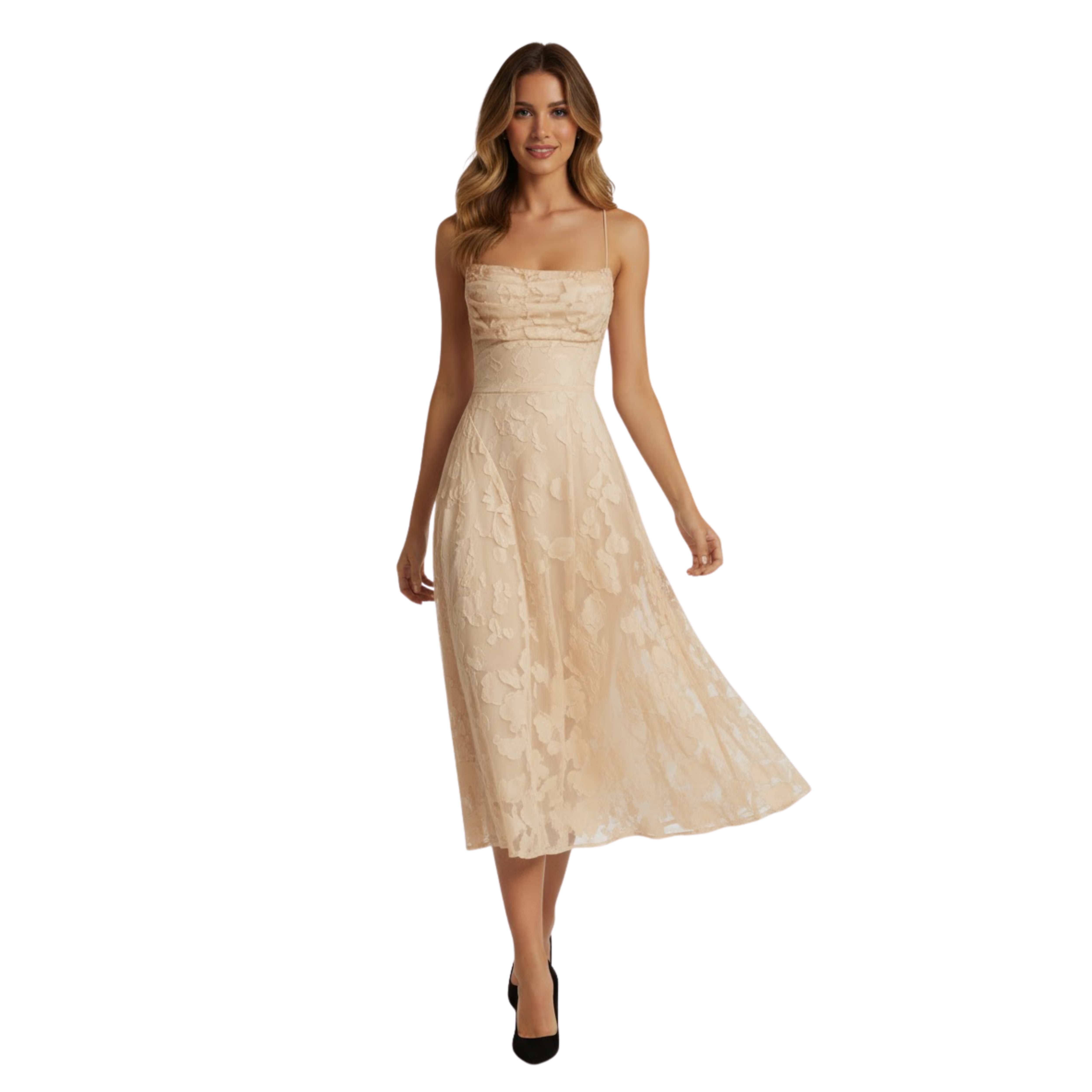 Robe Longue de Soirée à Bretelles Spaghetti en Jacquard pour Femme