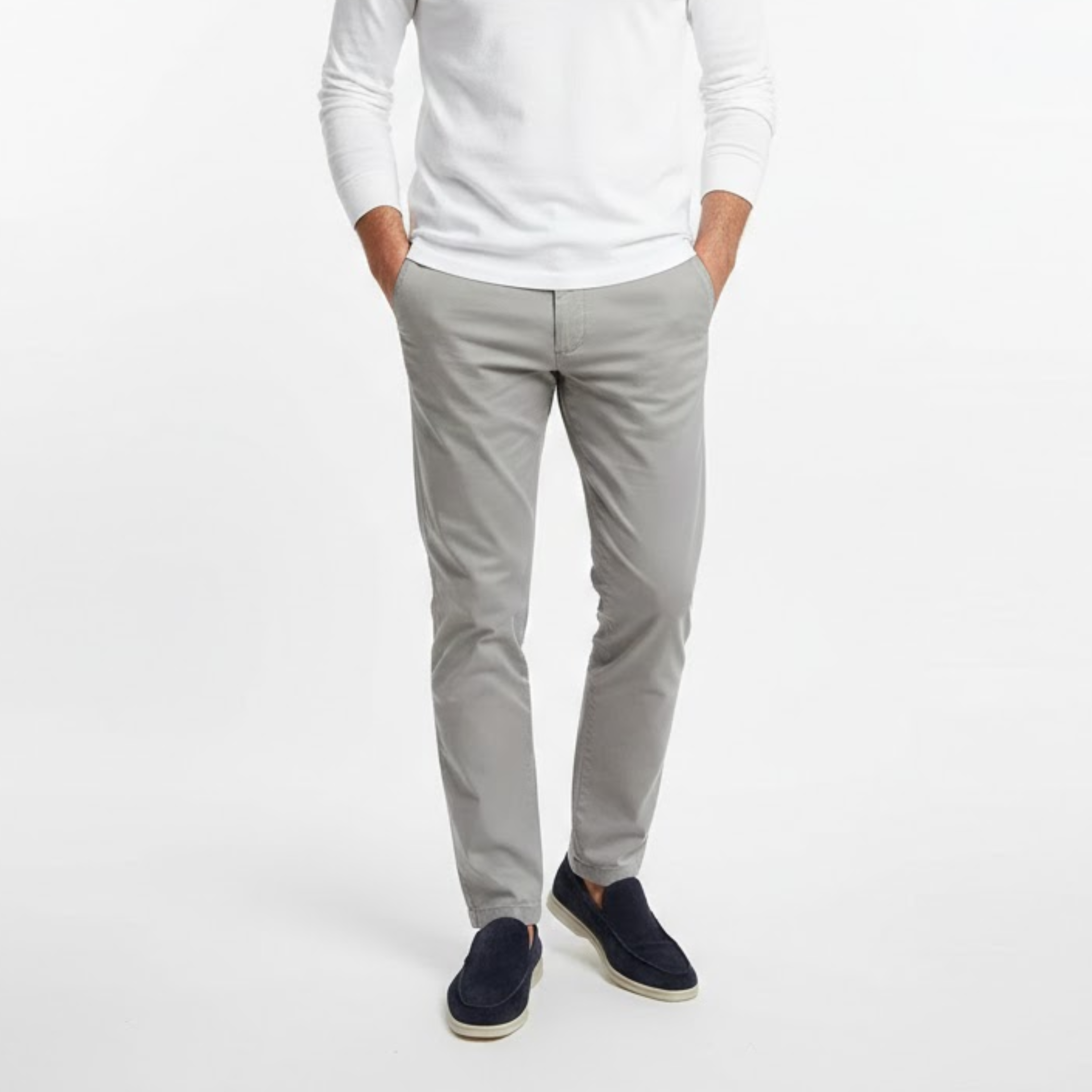 Mocassins em Camurça de Vaca para Homens com Costura Visível e Sola Flexível