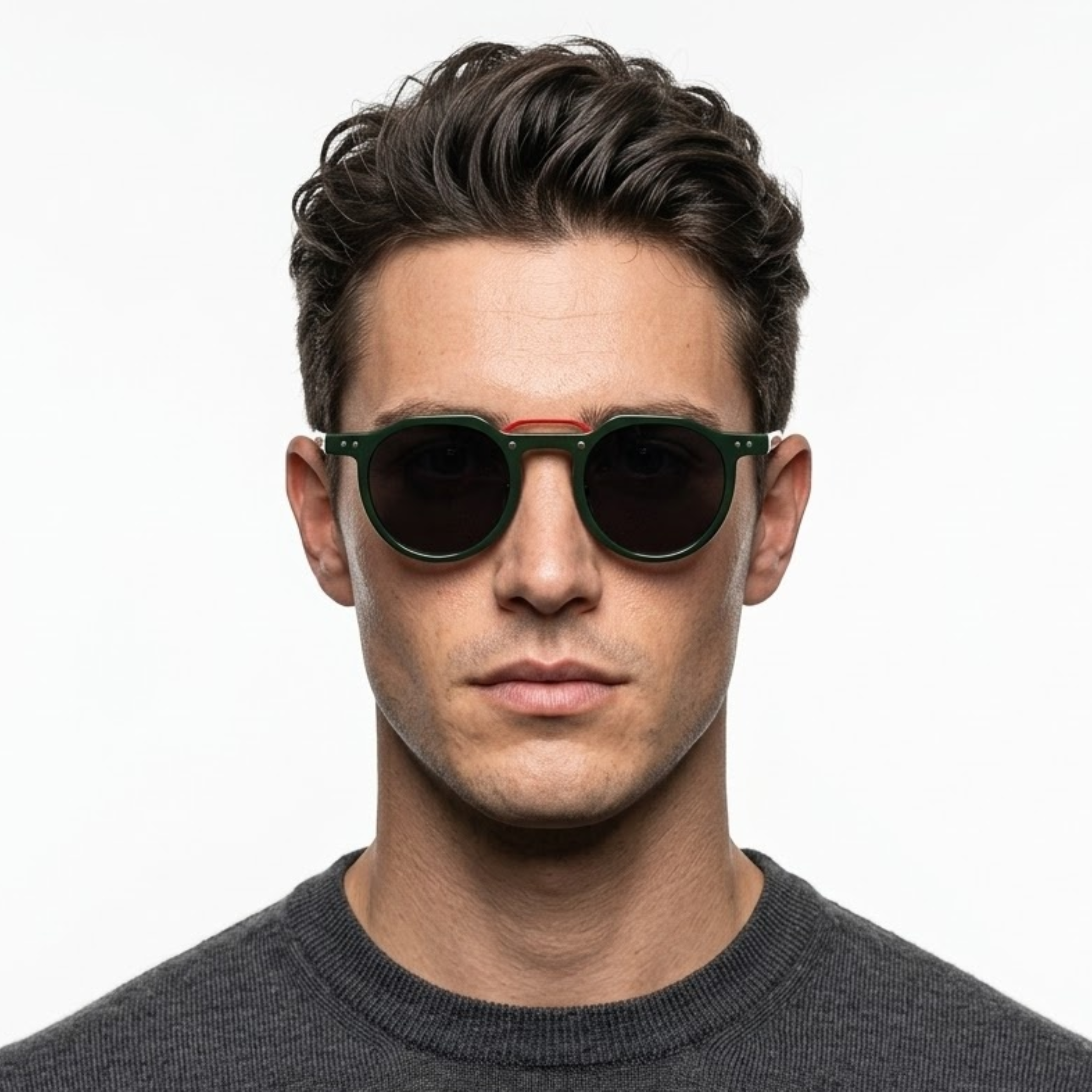 Occhiali da sole rotondi vintage protezione UV400 montatura in policarbonato unisex