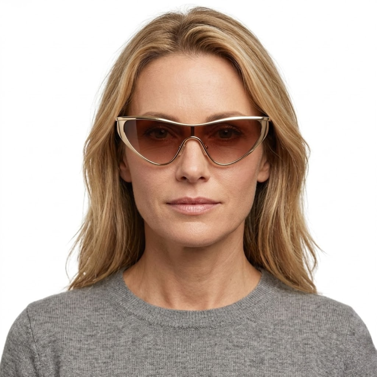 Damen Sonnenbrille im Katzenaugen-Stil aus Metall mit UV400-Schutz