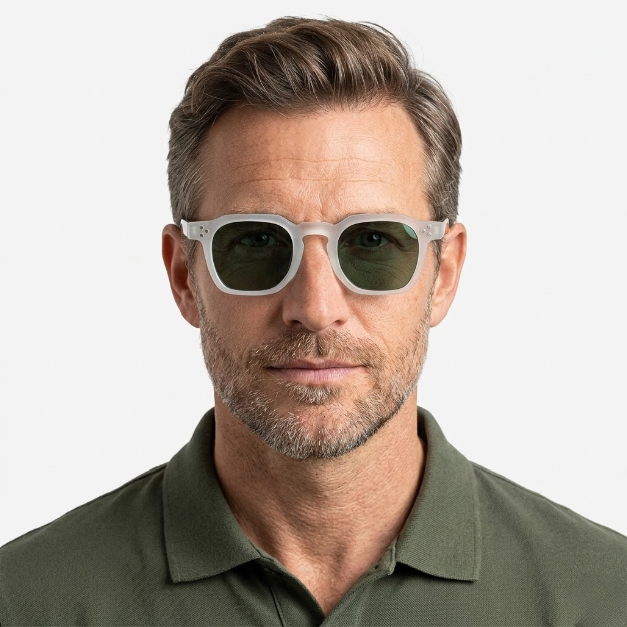 Polarized Square Sunglasses with Polycarbonate Frame and UV400 Protection