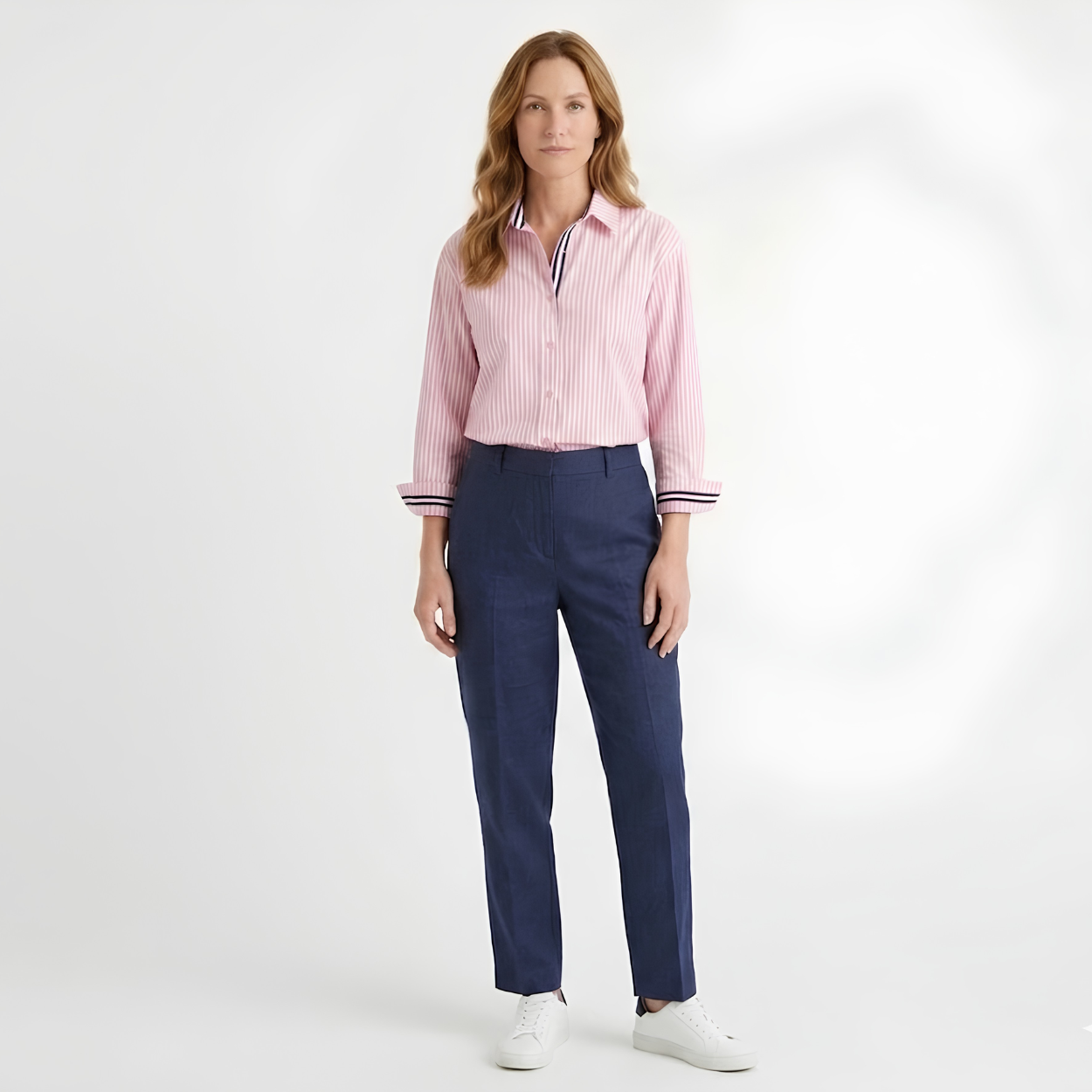 Camisa de Rayas para Mujer con Botones y Corte Clásico Casual