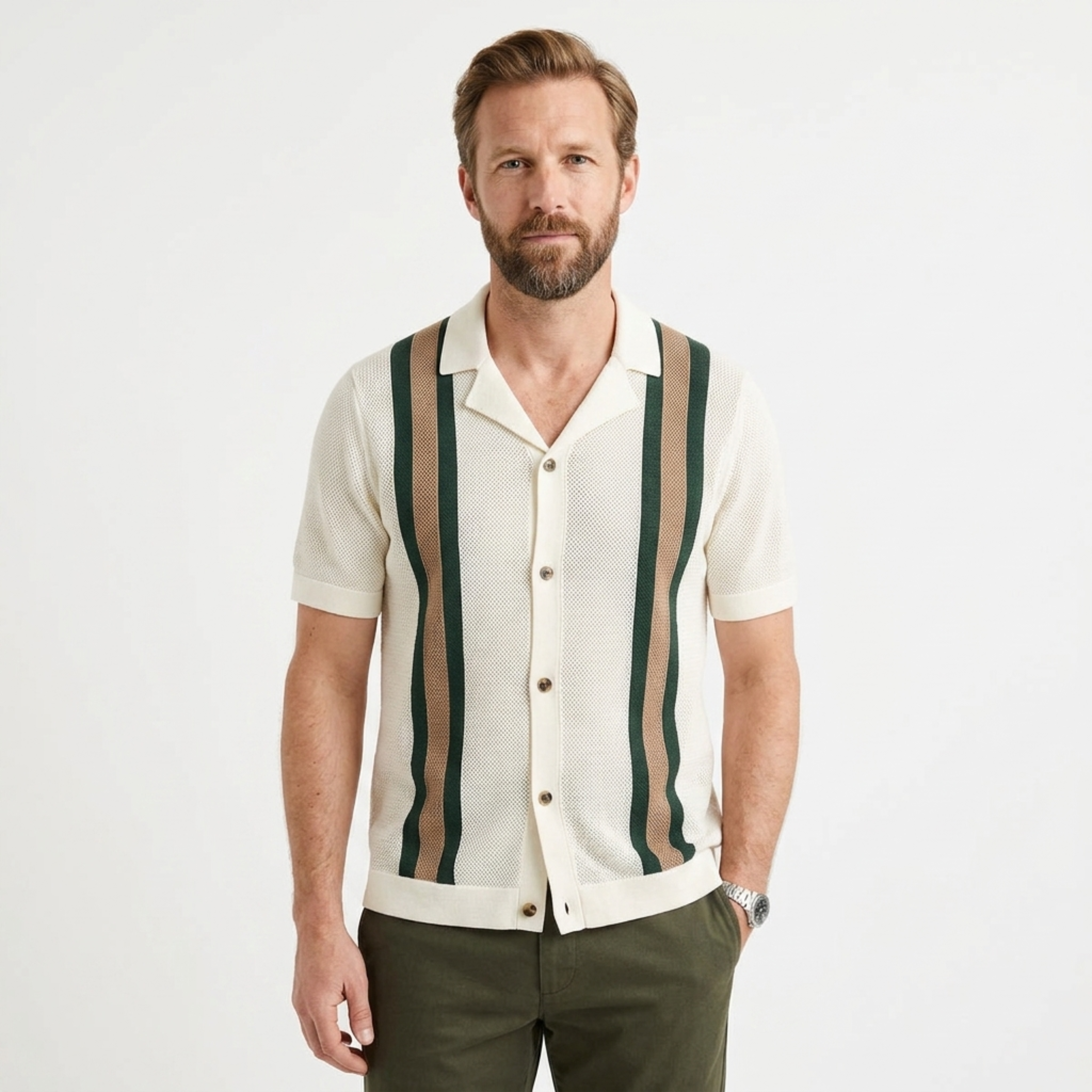 Jersey de punto a rayas para hombre — vacaciones