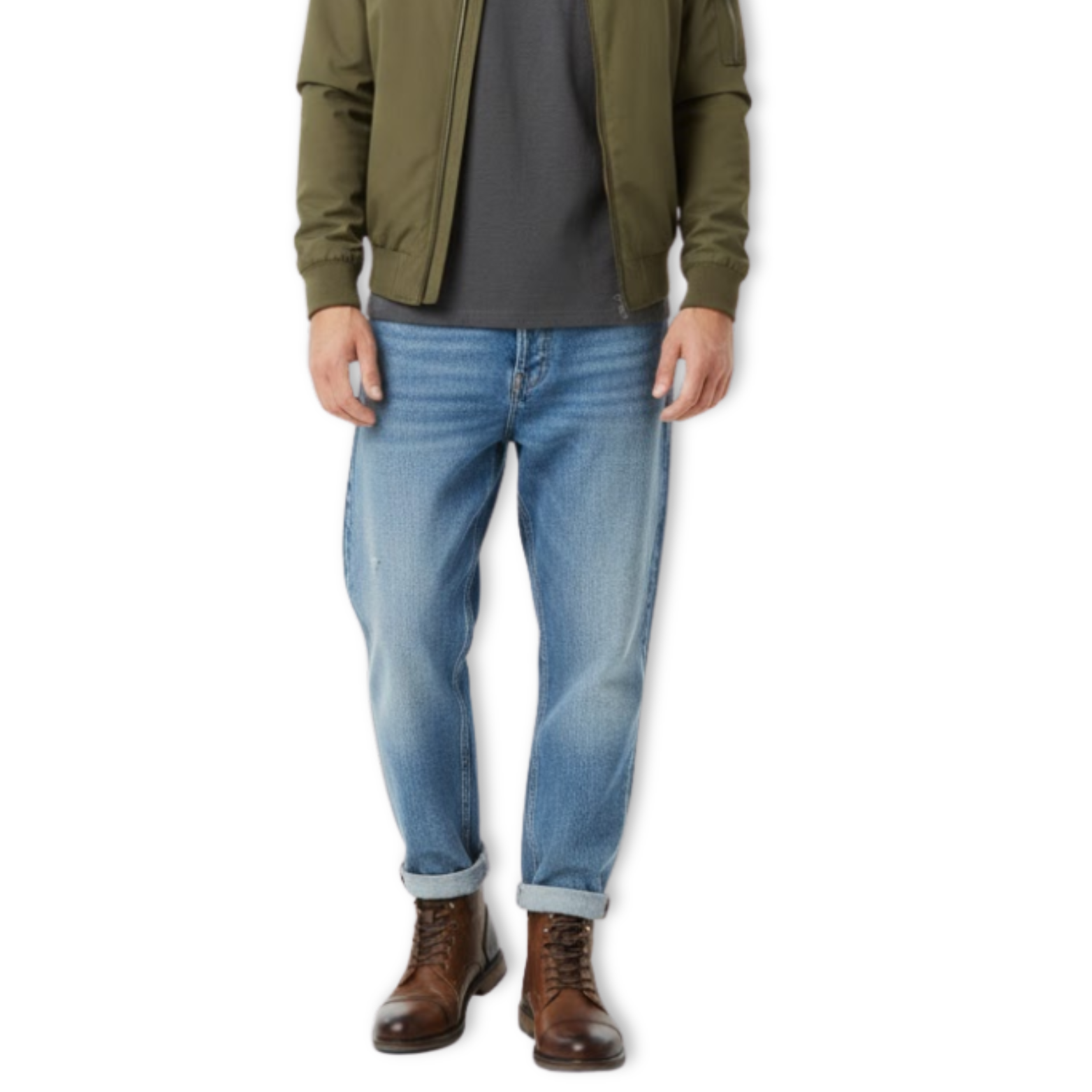 Férfi bőr bokacsizma dombornyomott, párnázott bokarész, masszív gumitalp