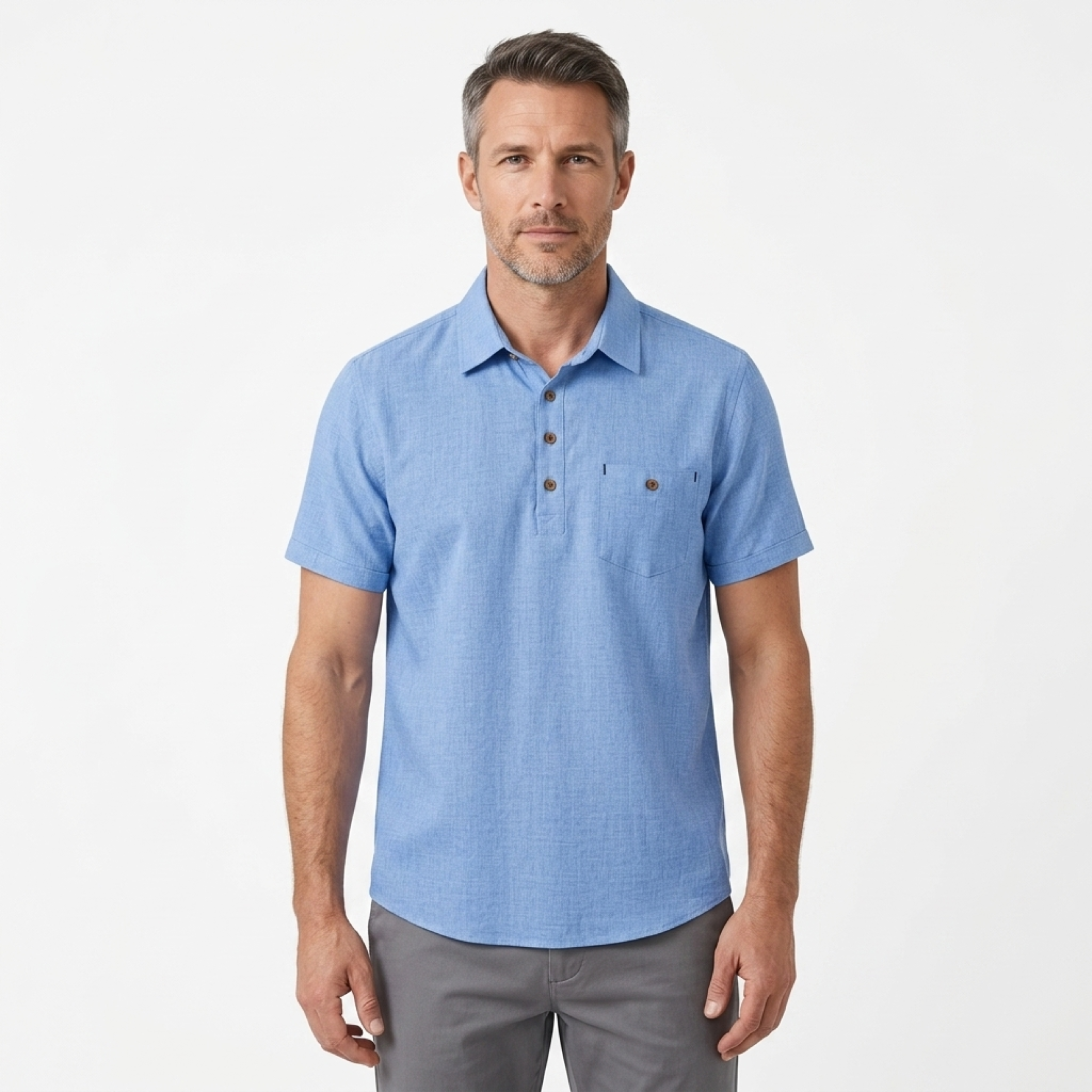 Men's Slim Fit Polo with Chest Pocket — Office & Leisure