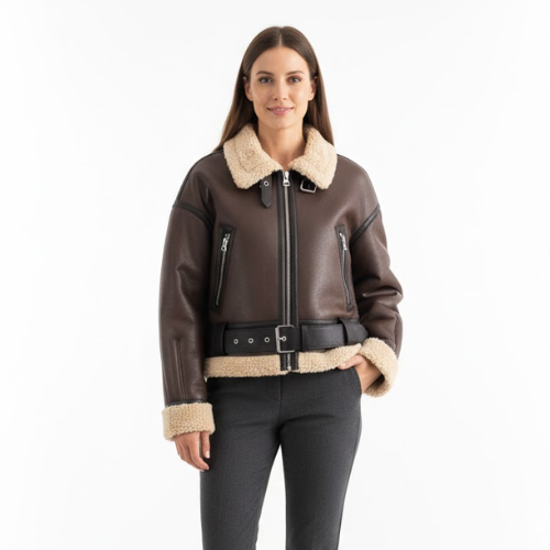 Short Loose and Versatile Women's Jacket Lined with Fur