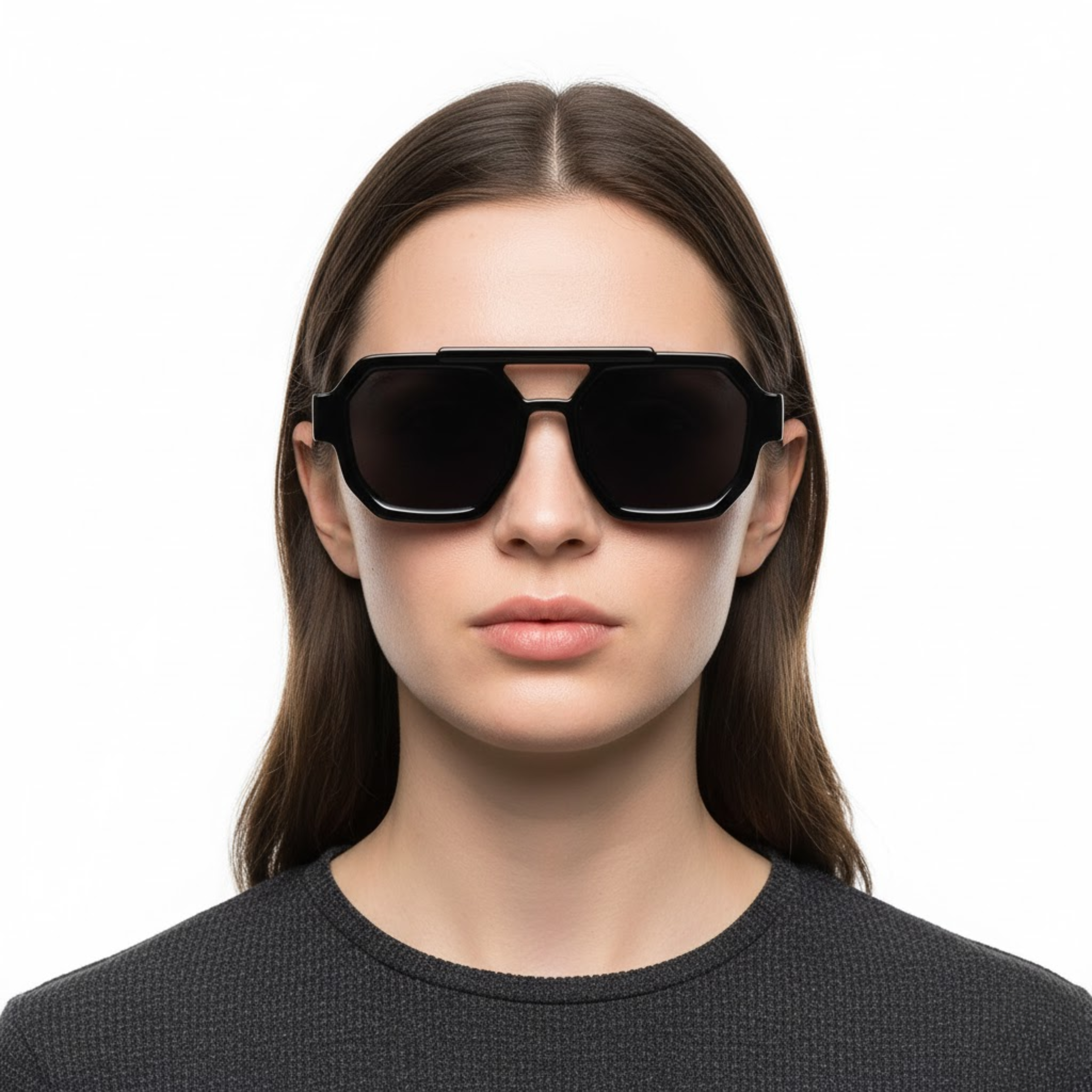 Geometric sunglasses polycarbonate frame UV400 protection unisex