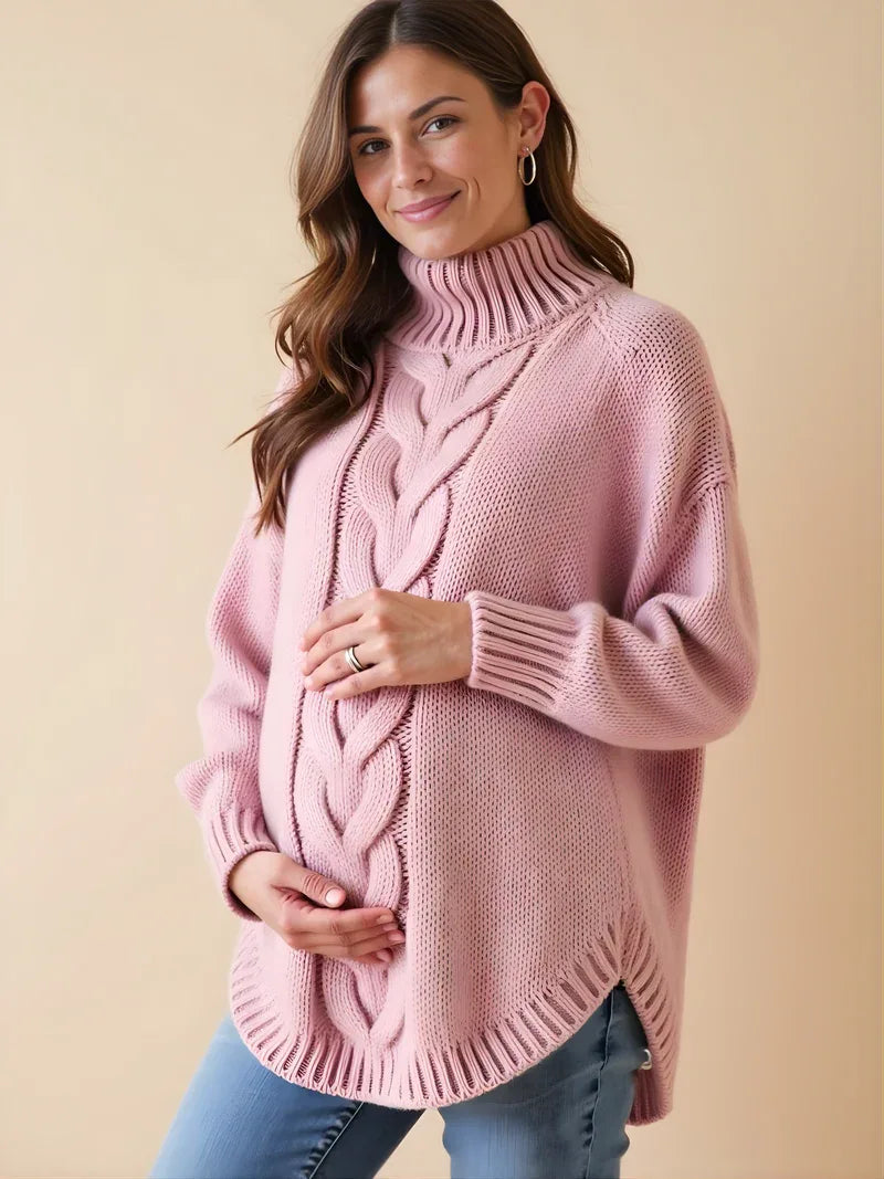 Sudadera de maternidad oversize con cuello alto