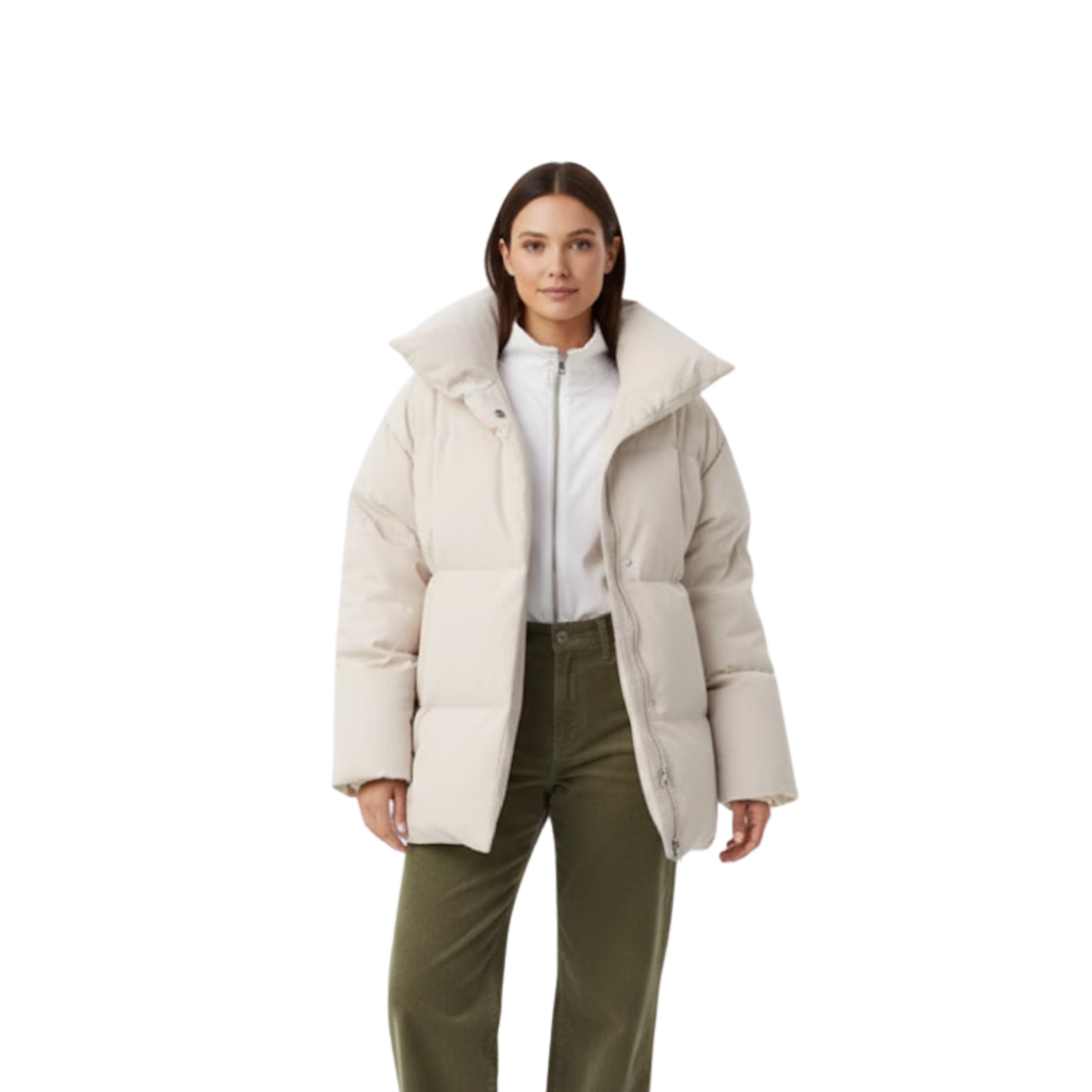 Cotton coat with lapel collar and waist tie, trendy warm long-sleeve jacket