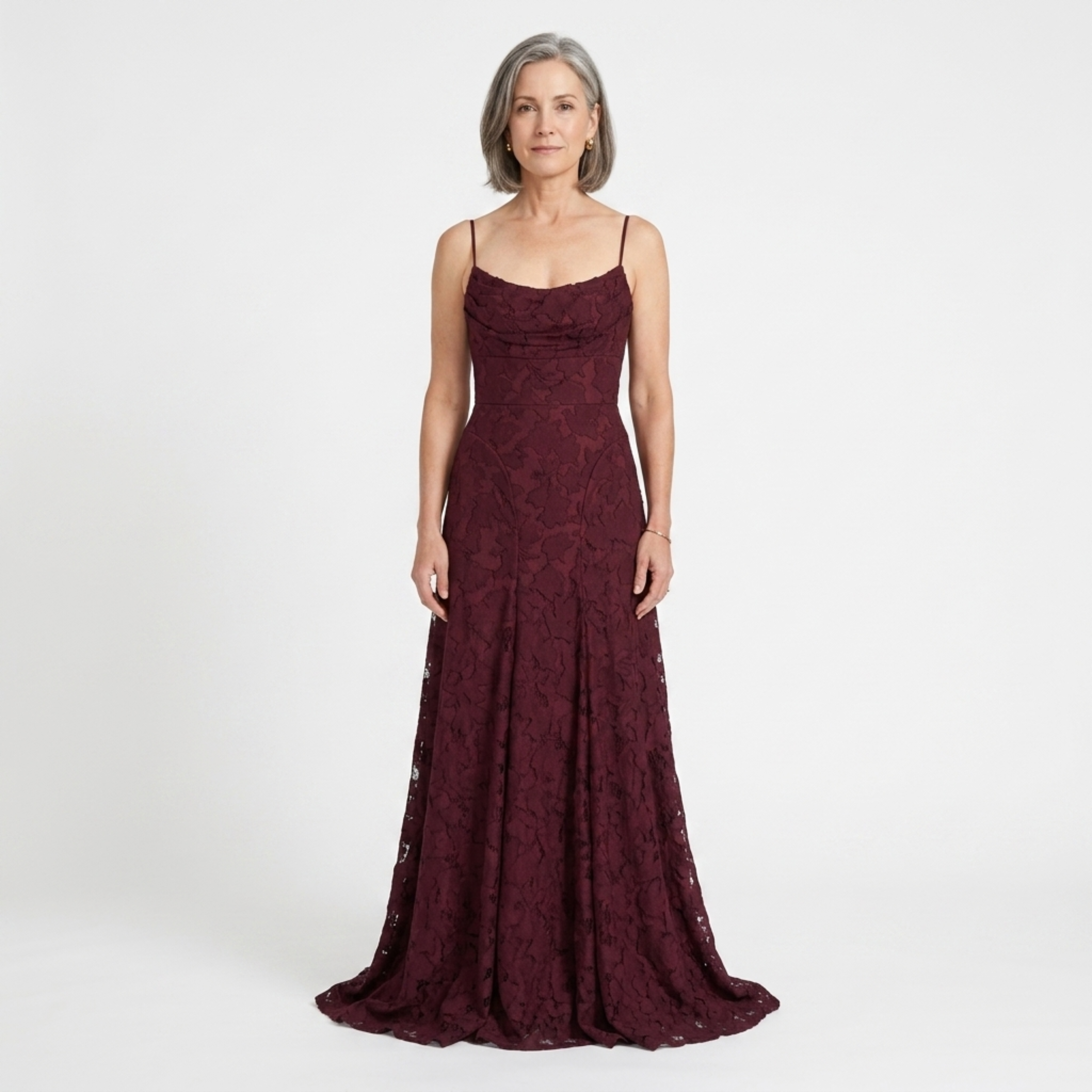 Robe longue femme — dos nu à lacets et jersey dévoré floral | soirée romantique