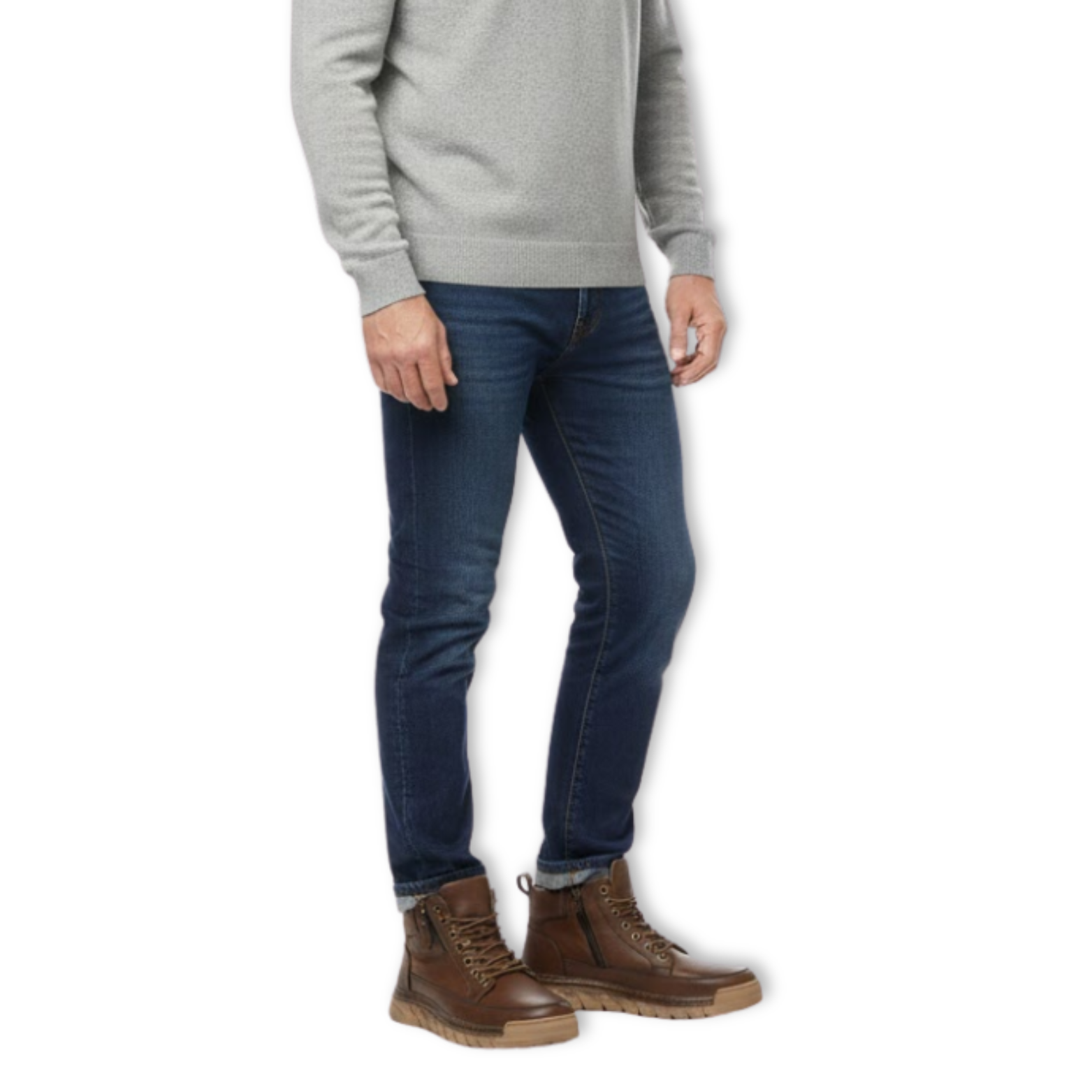 Férfi valódi bőr csizma vintage stílusú, laza, elegáns, masszív