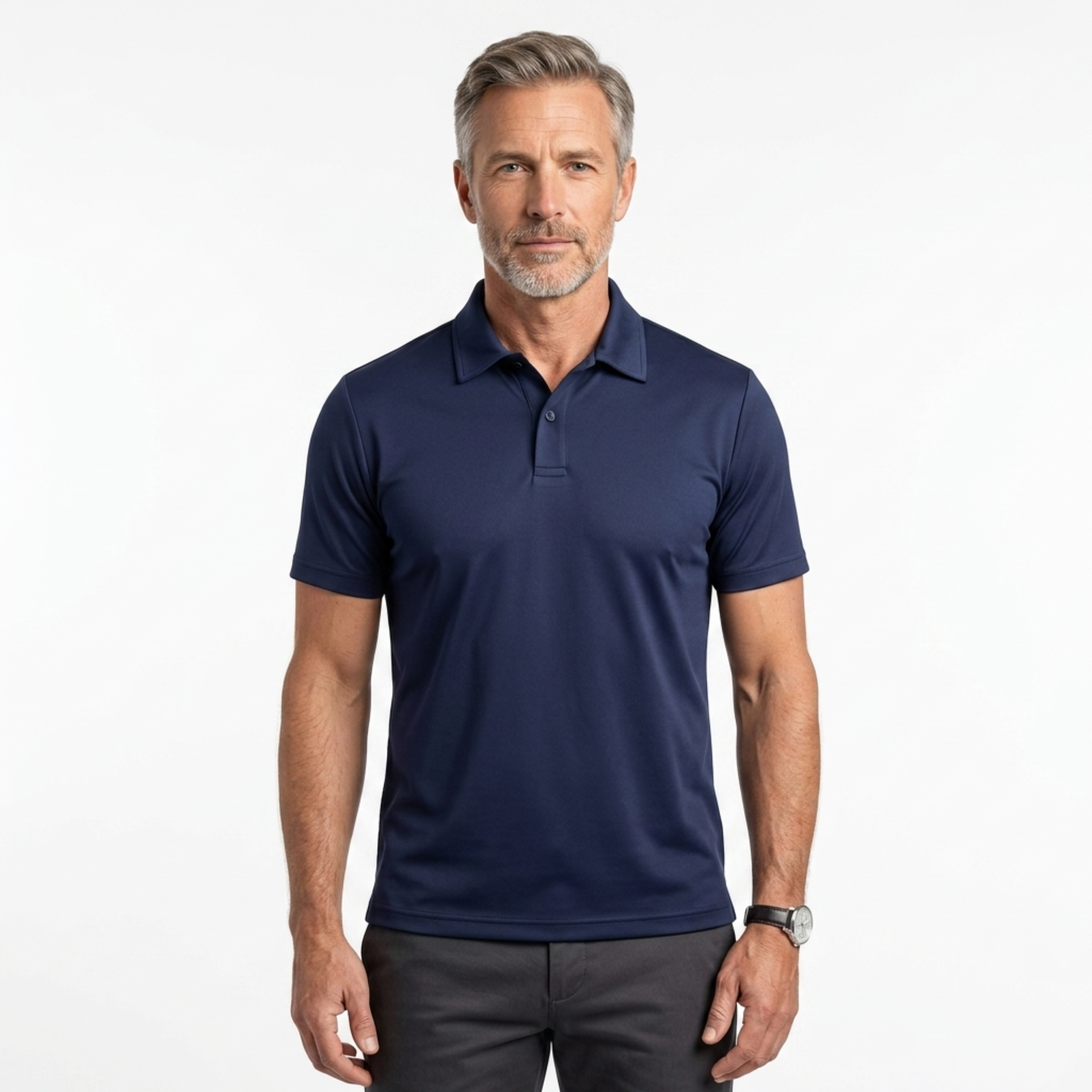 Men's polo — technical fabric — slim fit — casual wear