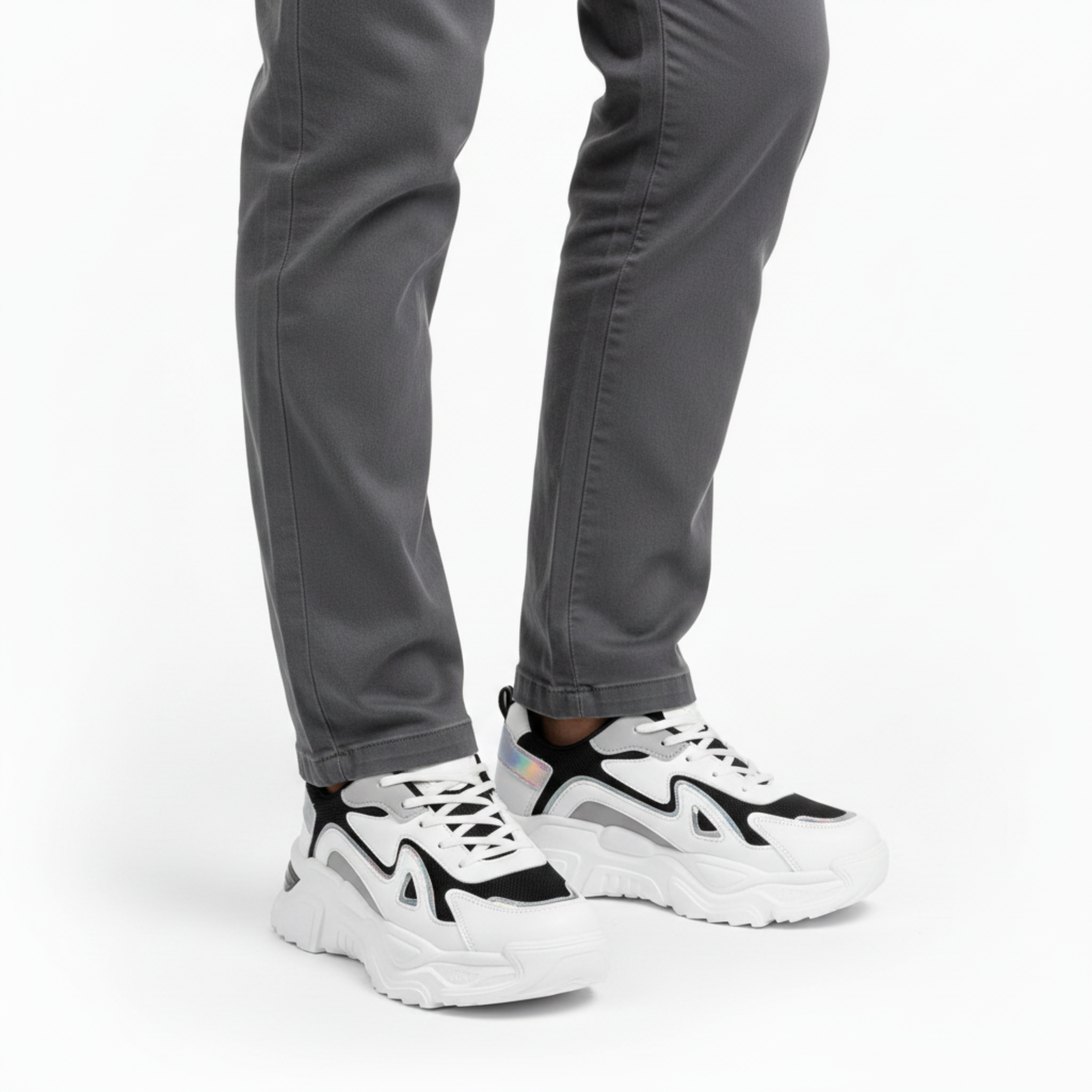 Chunky plateau sneakers til kvinder med høj sål og snørebånd