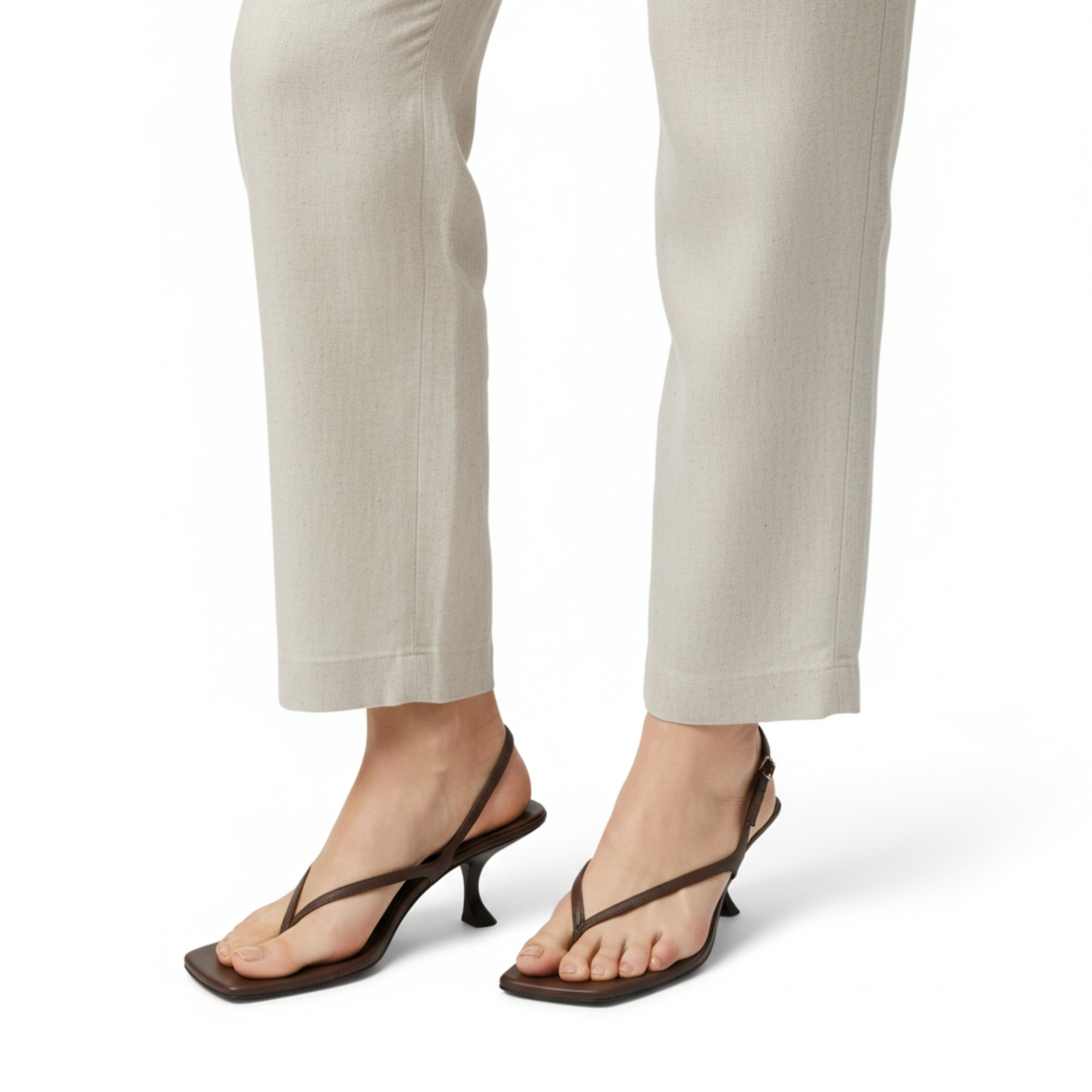 Sandales à Petits Talons avec Bride Arrière et Bout Carré pour Femmes