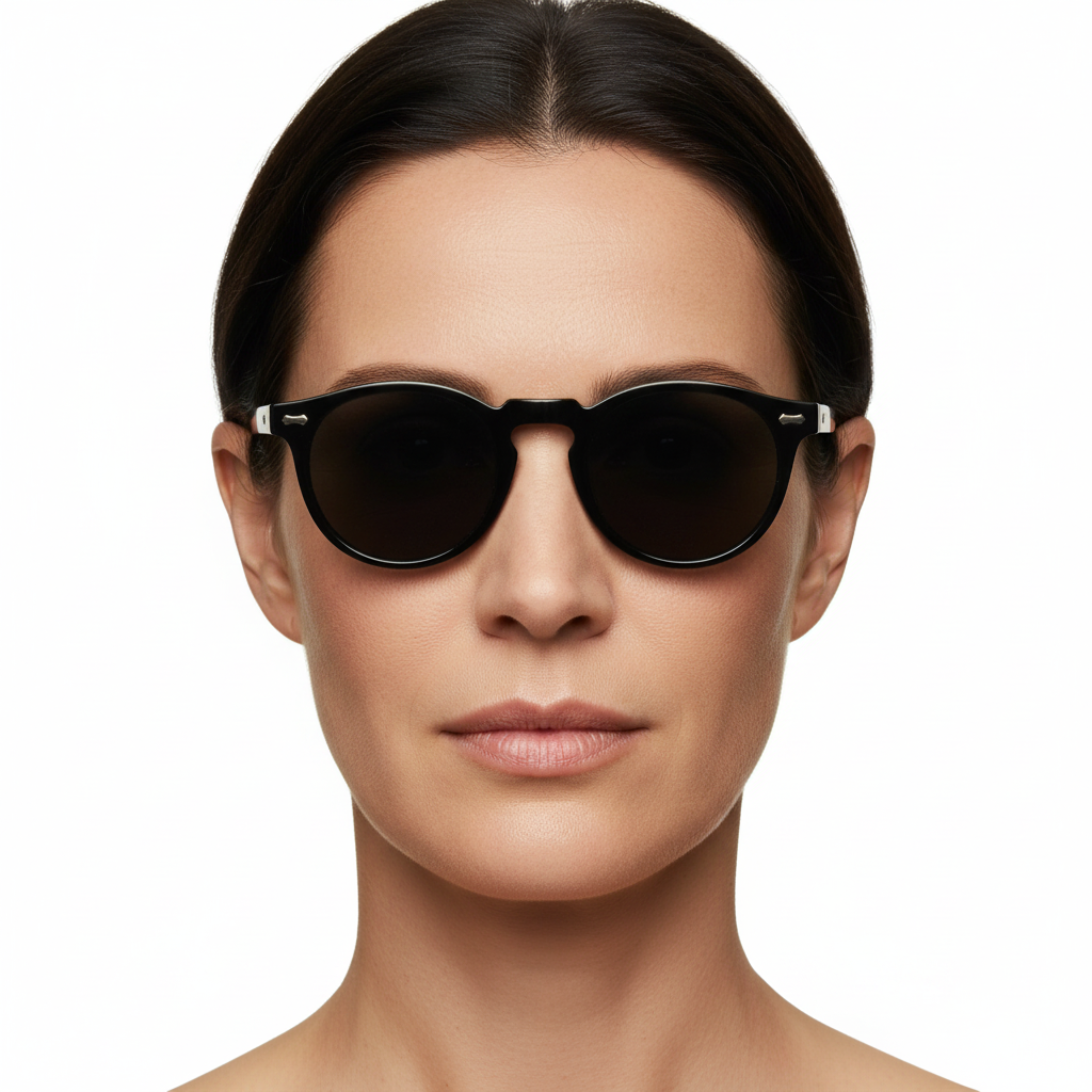 Lunettes de soleil rondes rétro pour hommes avec protection UV400 et verres teintés