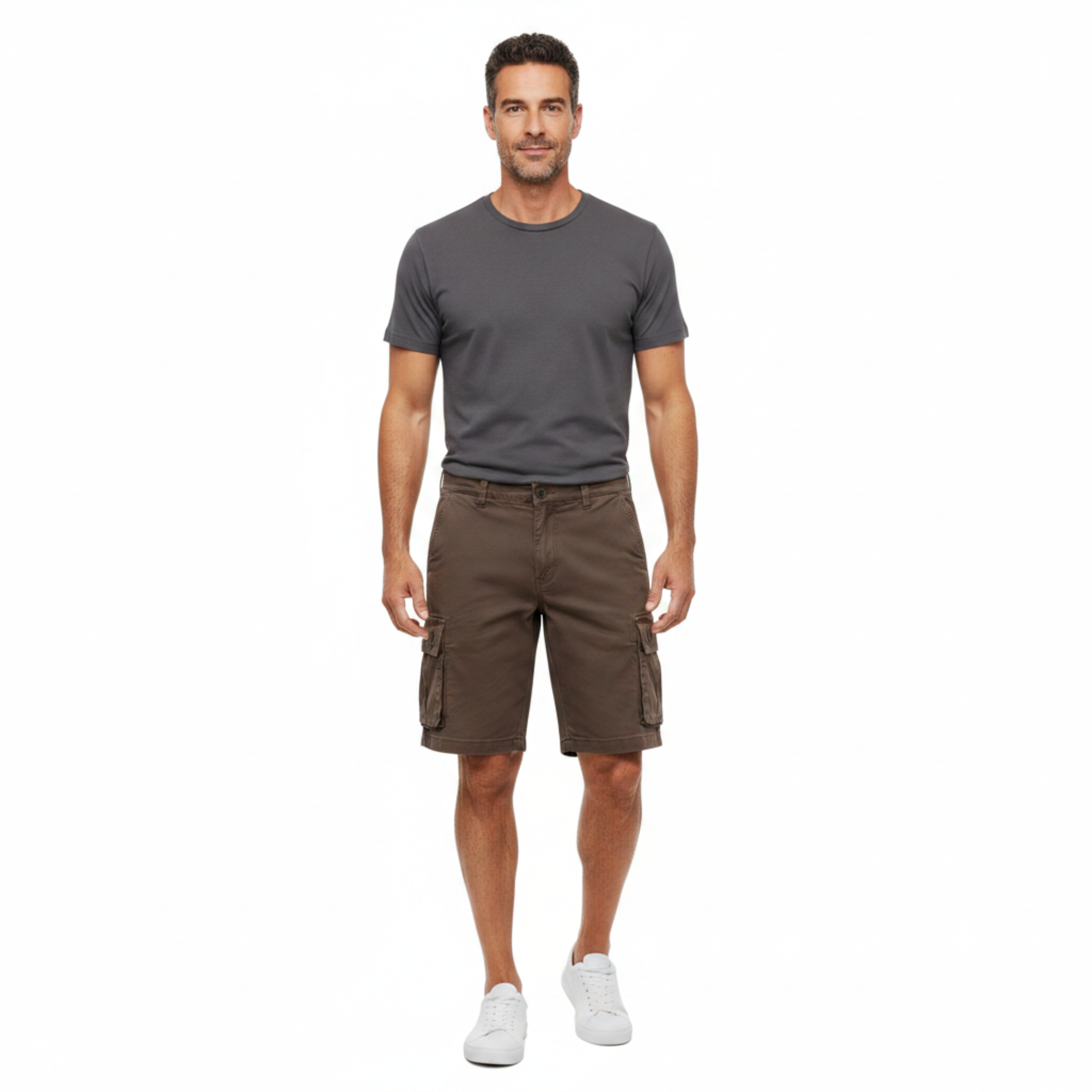 Short de Style Militaire pour Homme avec Poches de Rangement et Coupe Ample