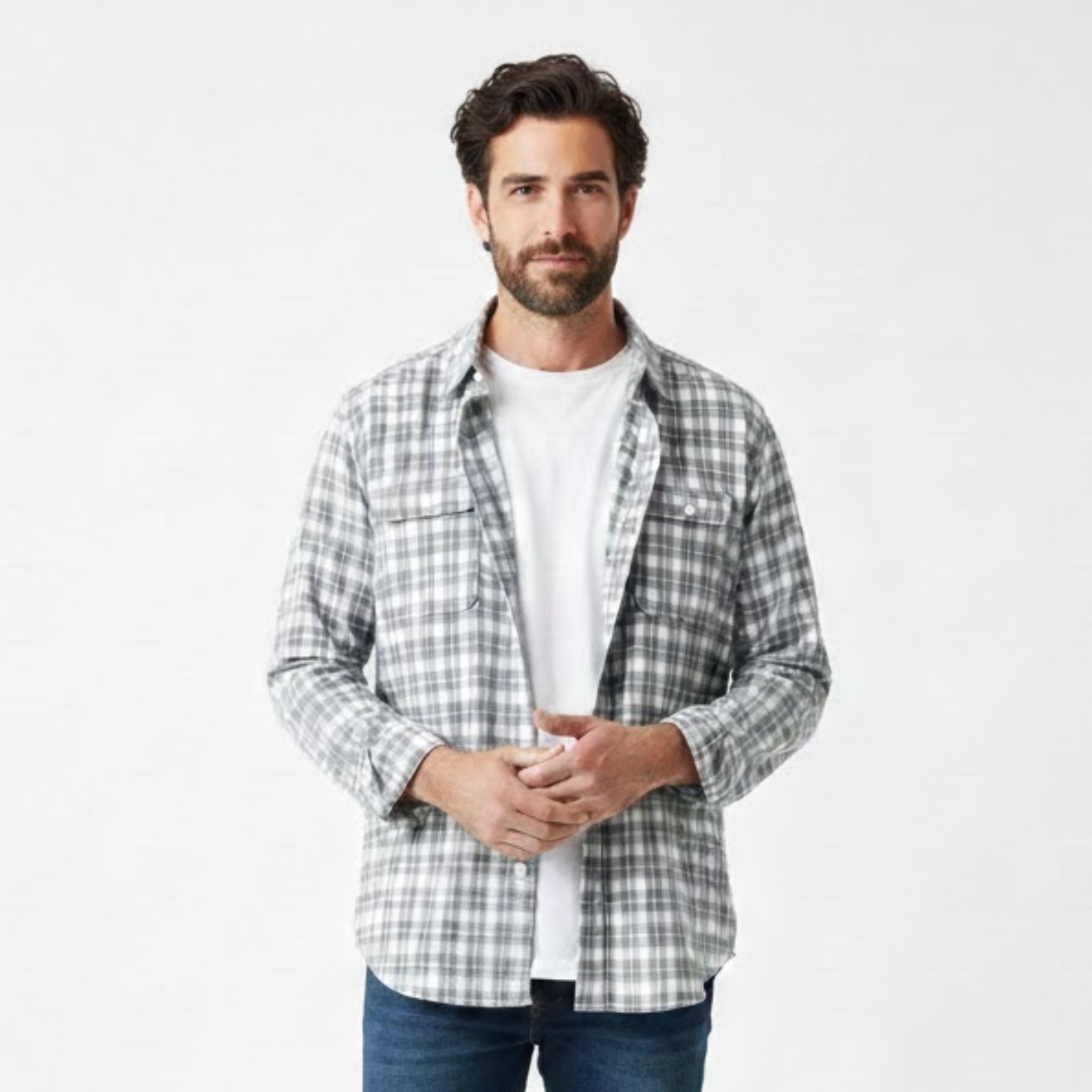 Férfi pamuting aláöltözet mellzsebekkel és régi stílusú gombokkal