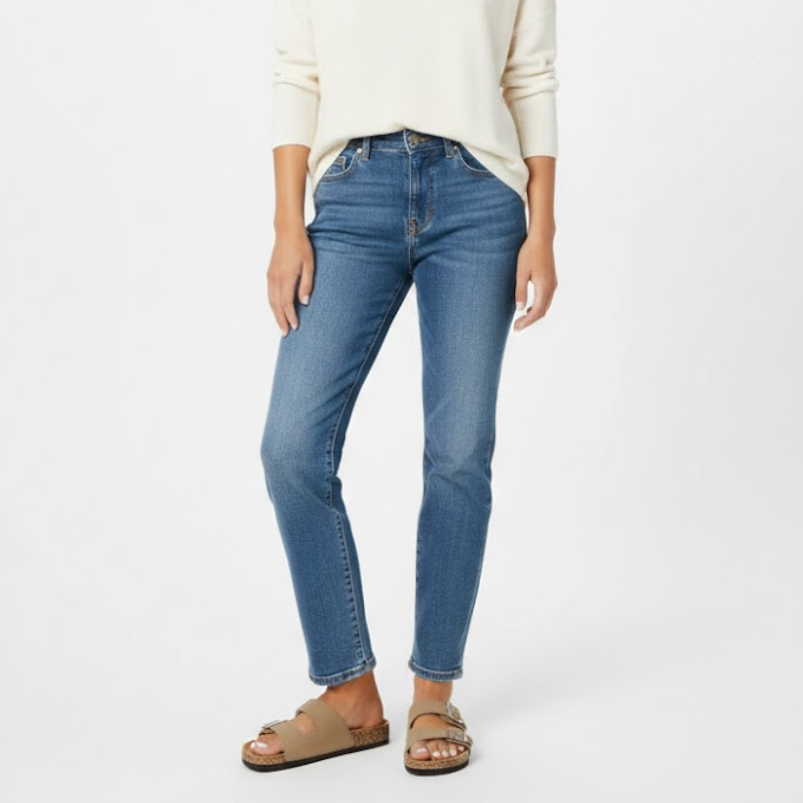 Mules à deux brides pour femme avec boucles réglables et semelle en liège