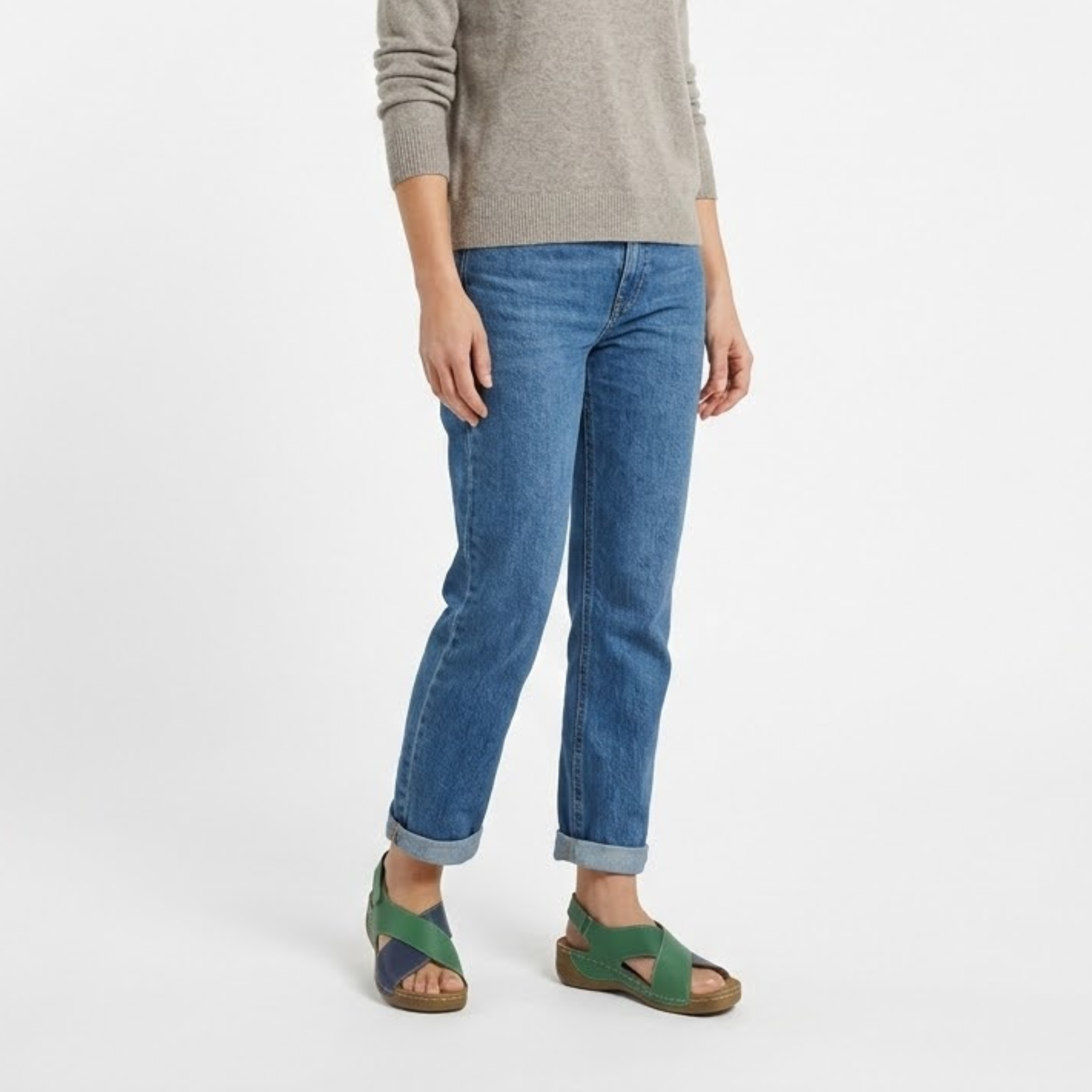 Sandales Compensées à Brides Croisées pour Femmes avec Fermeture Auto-Agrippante