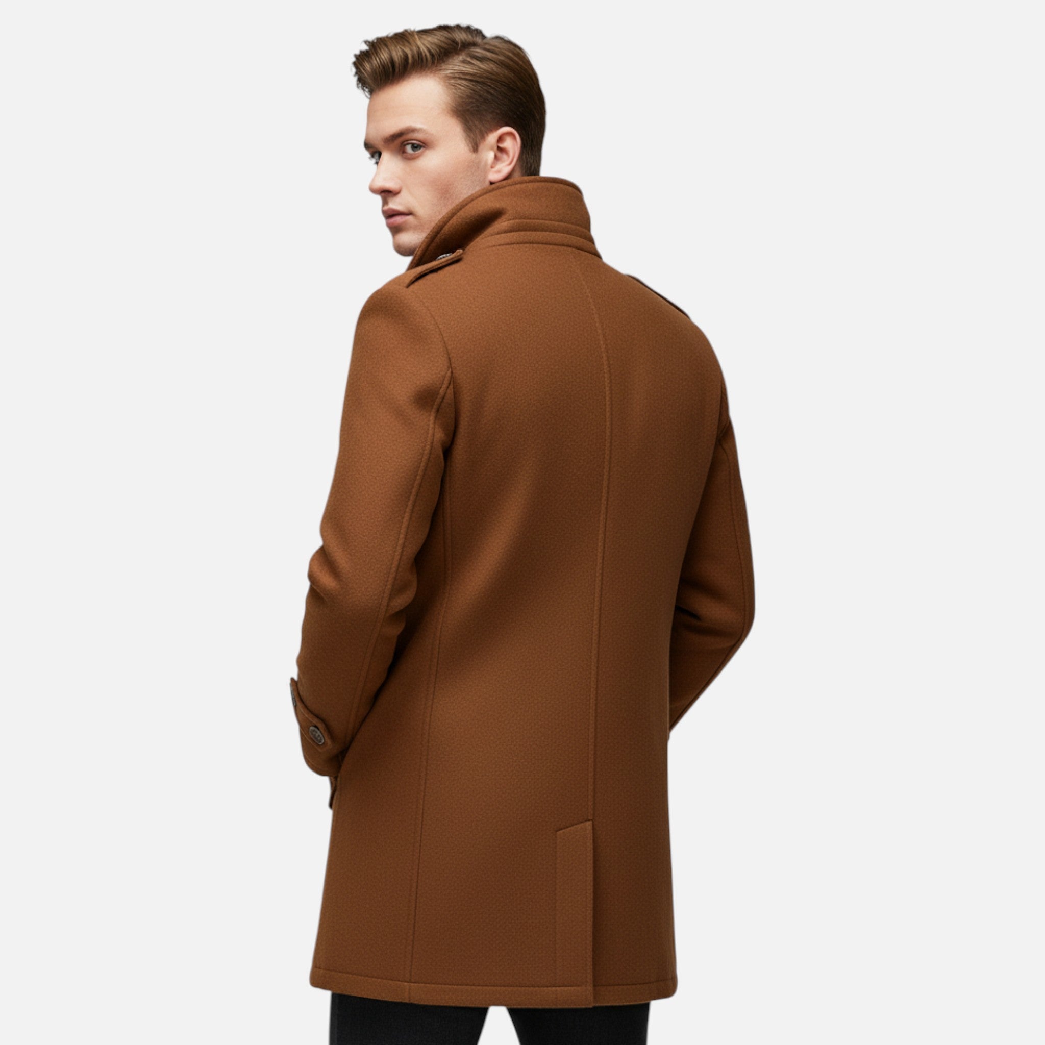 Antico Mondo | Cappotto Invernale Uomo in Lana Mista a Doppio Collo