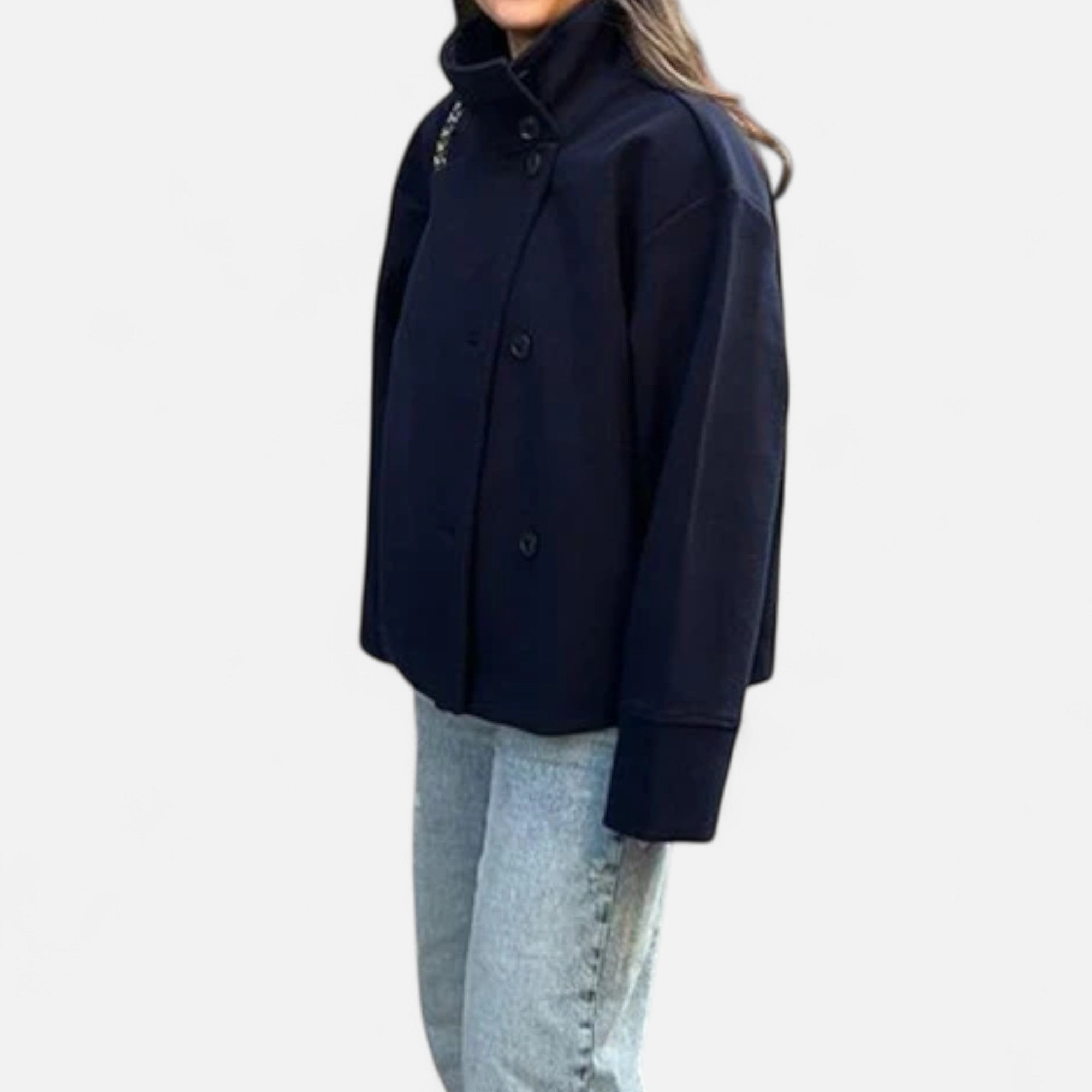 Ancienne Monde | Manteau Court Femme Col Haut Chic