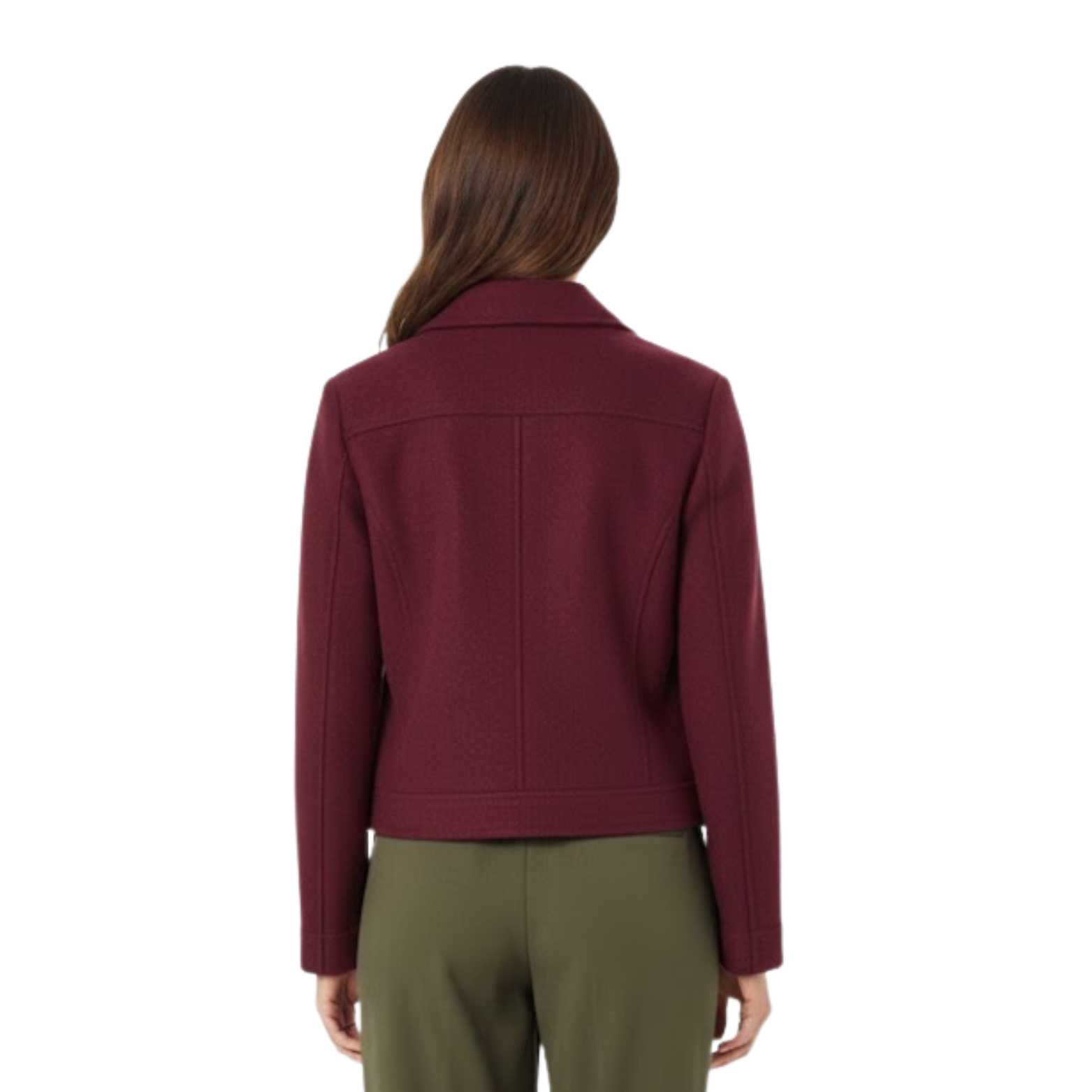 Damenjacke kurz, überlappend, mit Reverskragen, schick, strukturiert, leger