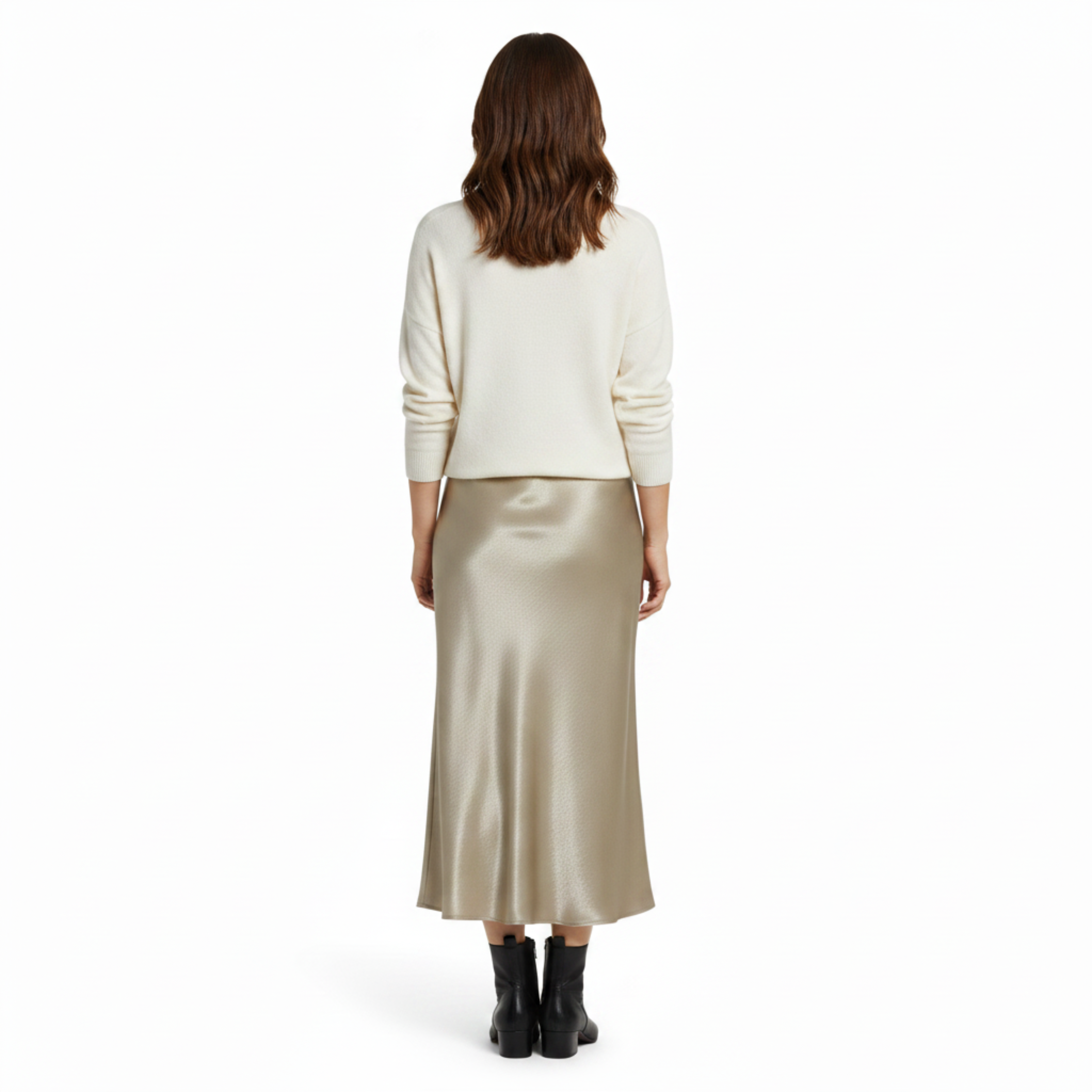 Jupe Longue Maxi Skirt pour Femme Coupe Évasée avec Taille Élastique