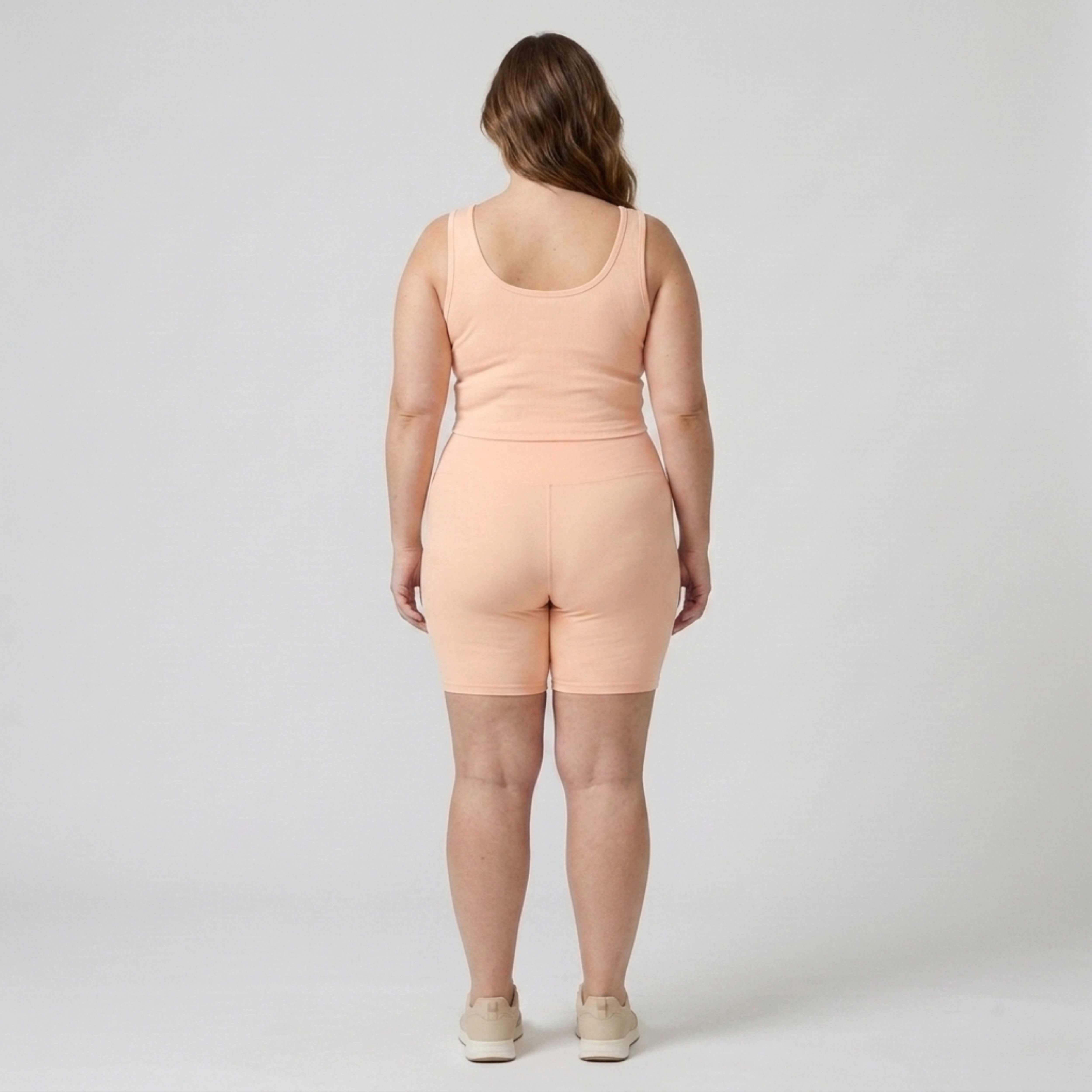 Kort cykelshorts i store størrelser med høj talje og formende pasform