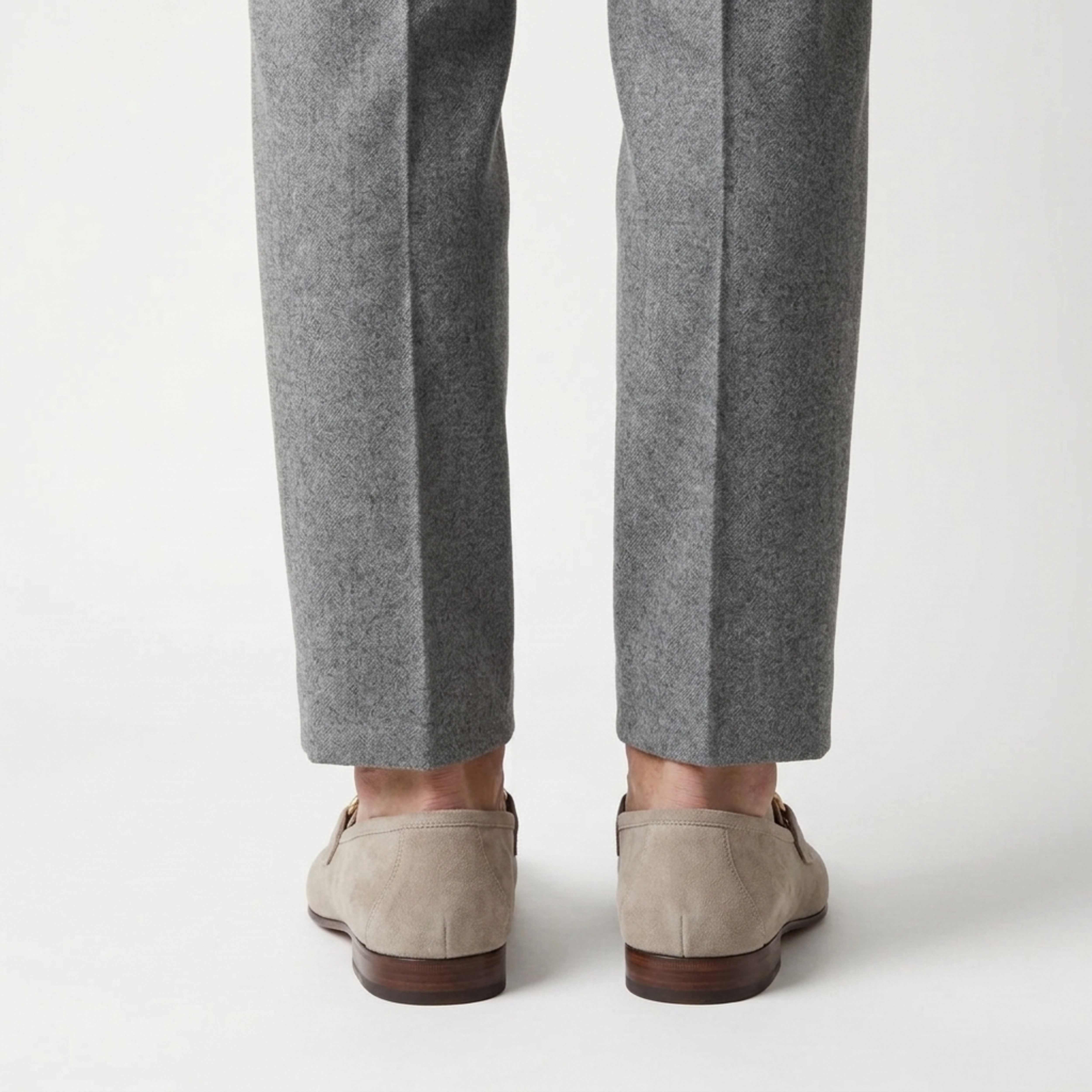 Men's Suede Loafers — Bit Detail — Office and Formal
