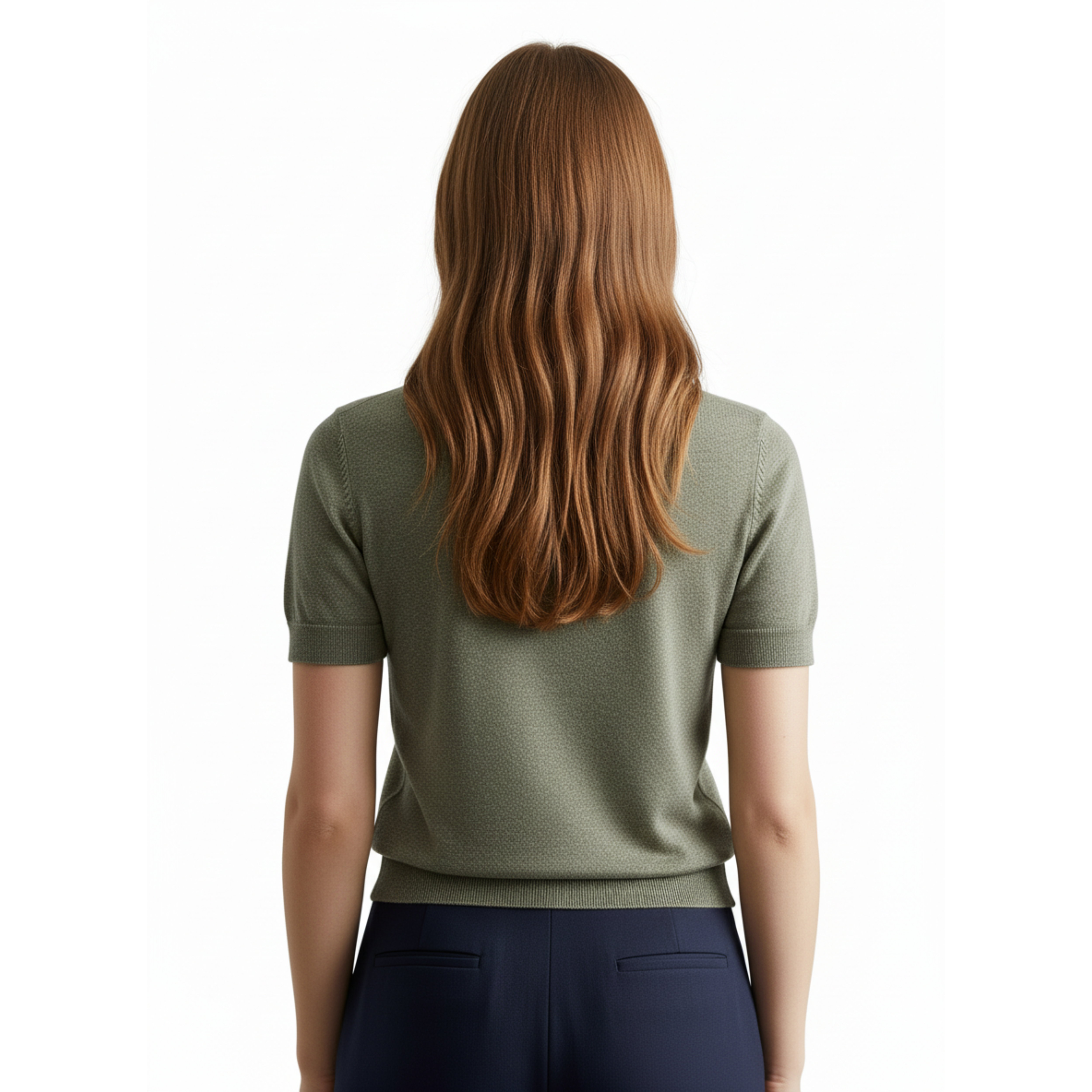 T-shirt in Maglia Fina da Donna con Scollo Rotondo e Maniche Corte Slim