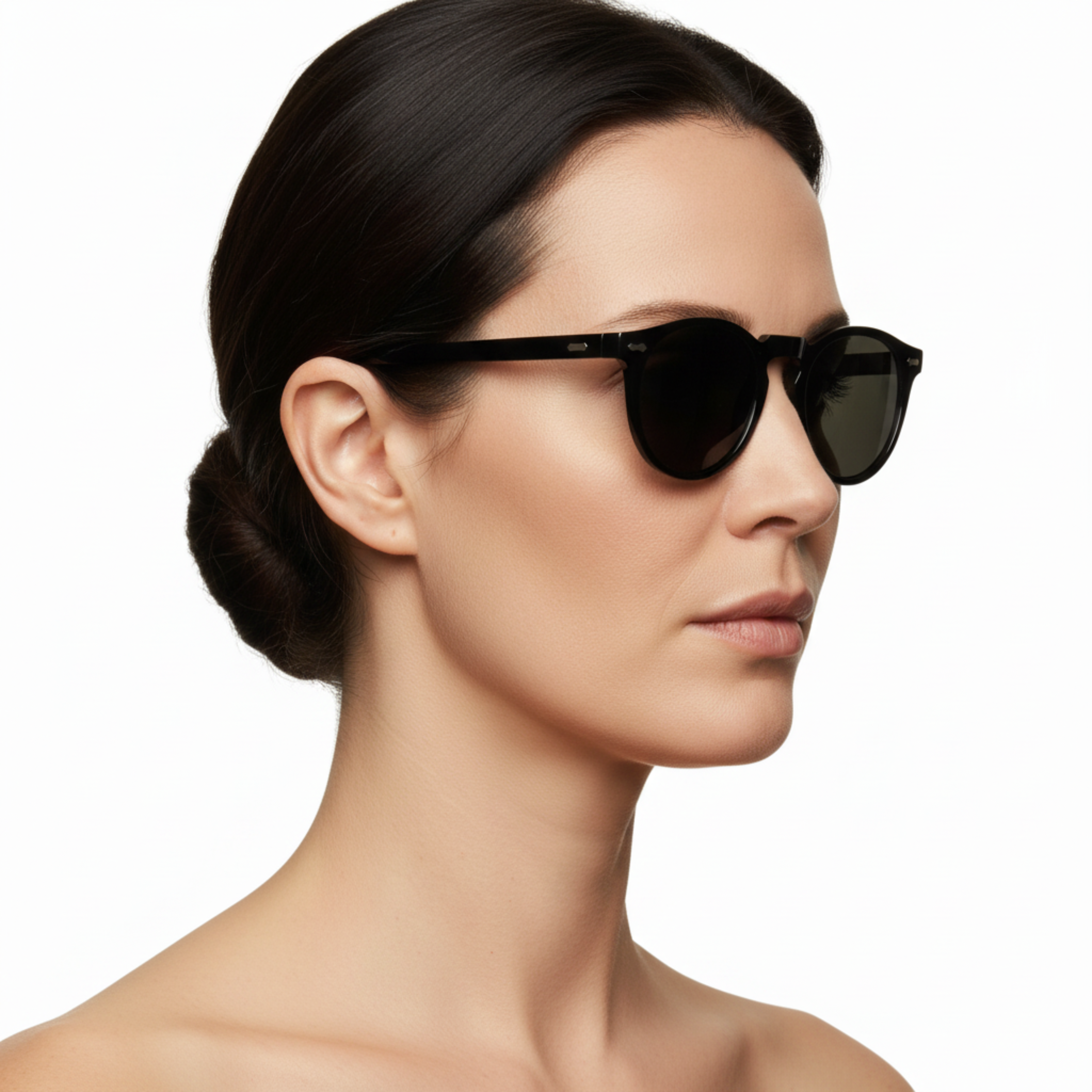 Lunettes de soleil rondes rétro pour hommes avec protection UV400 et verres teintés