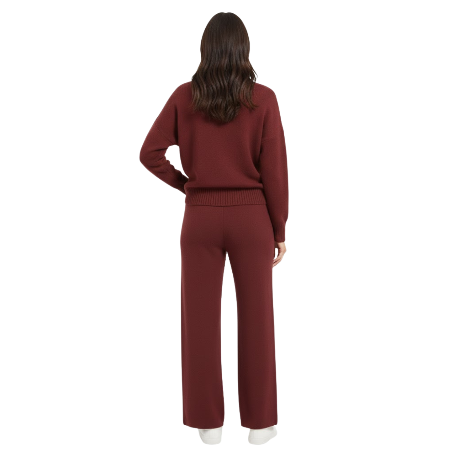 Női Kötött Szett Bő Pulóver Széles Nadrág