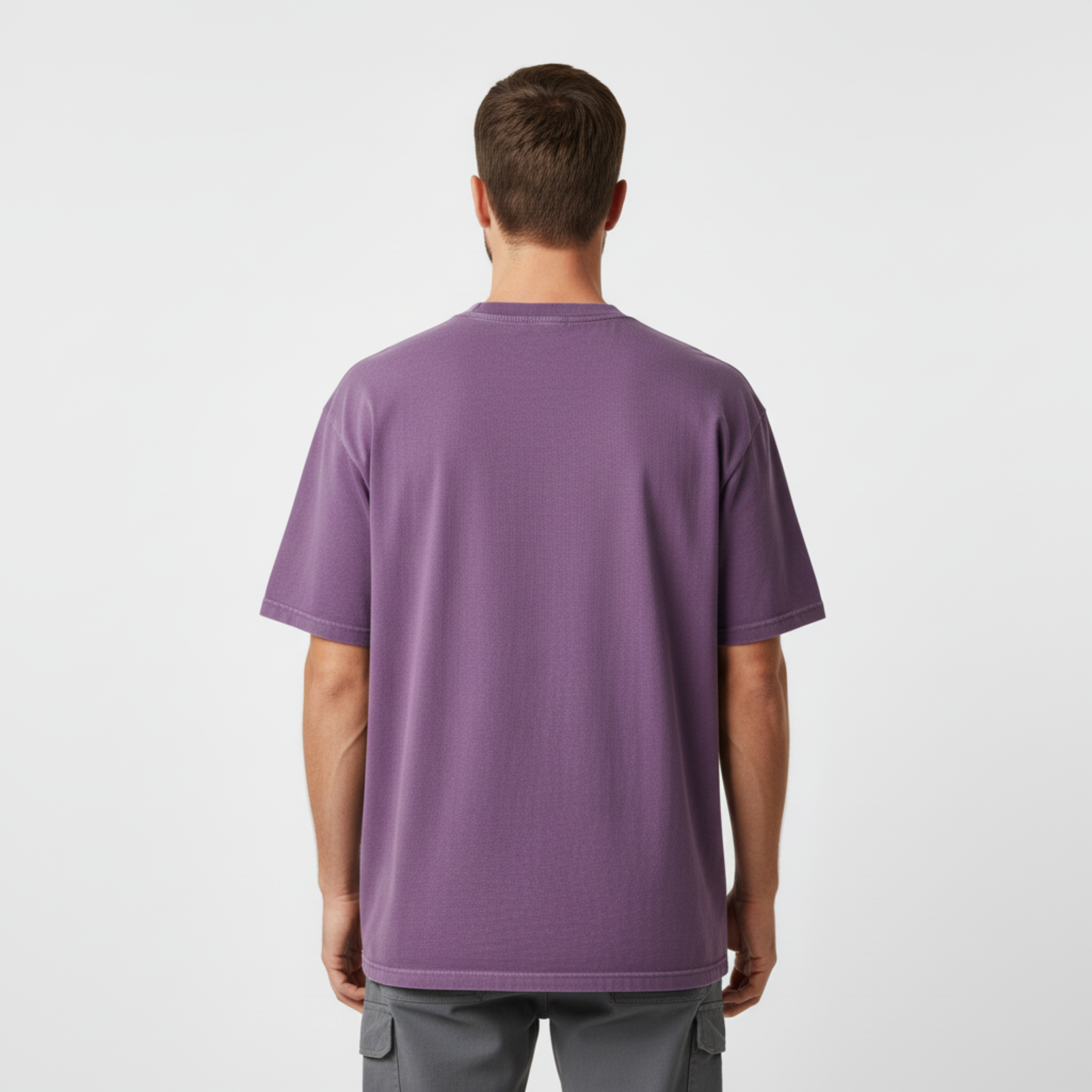 T-shirt vintage sbiadita con acido in cotone spesso per uomo e donna, taglio oversize