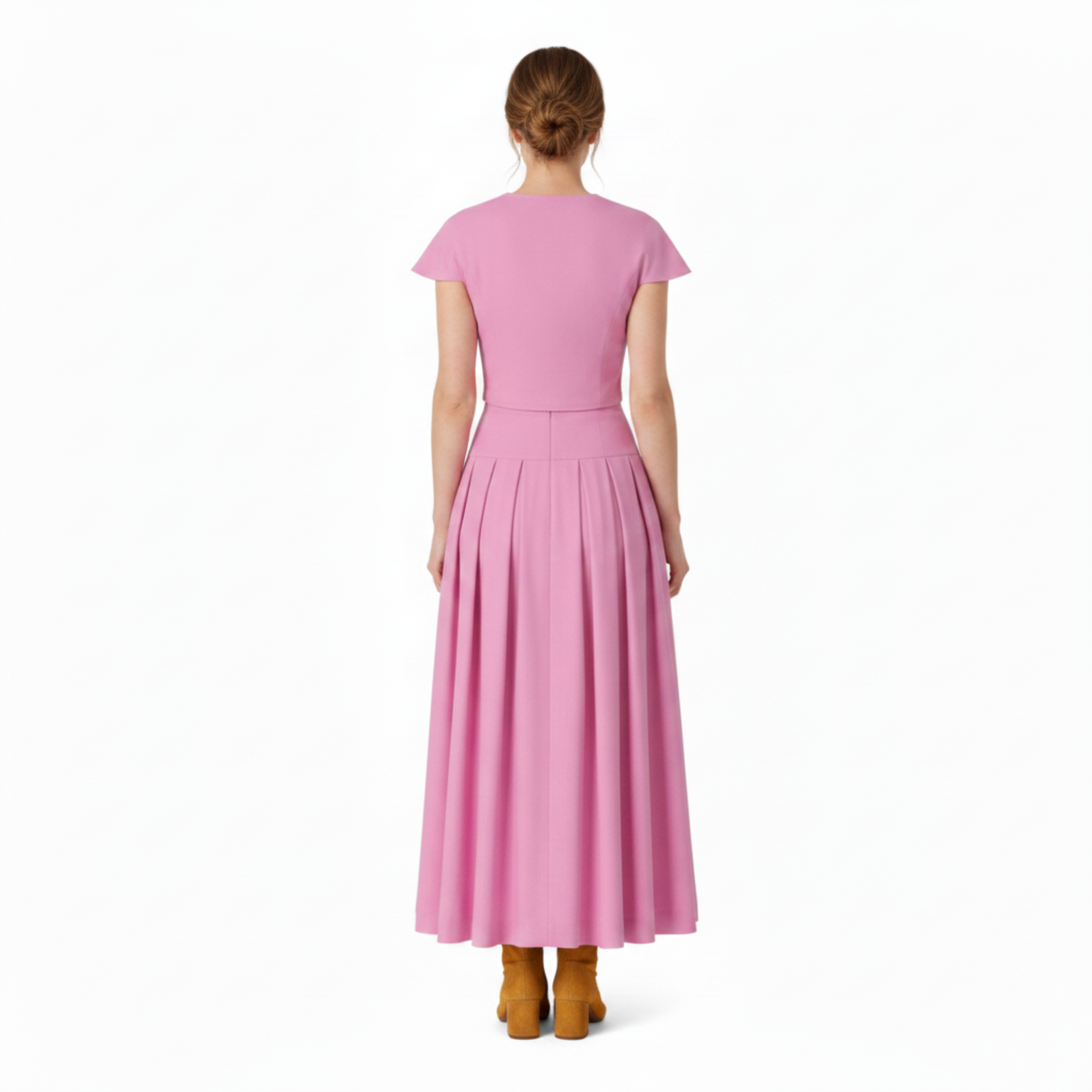 Gonna lunga maxi per donna con top a maniche corte e bottoni