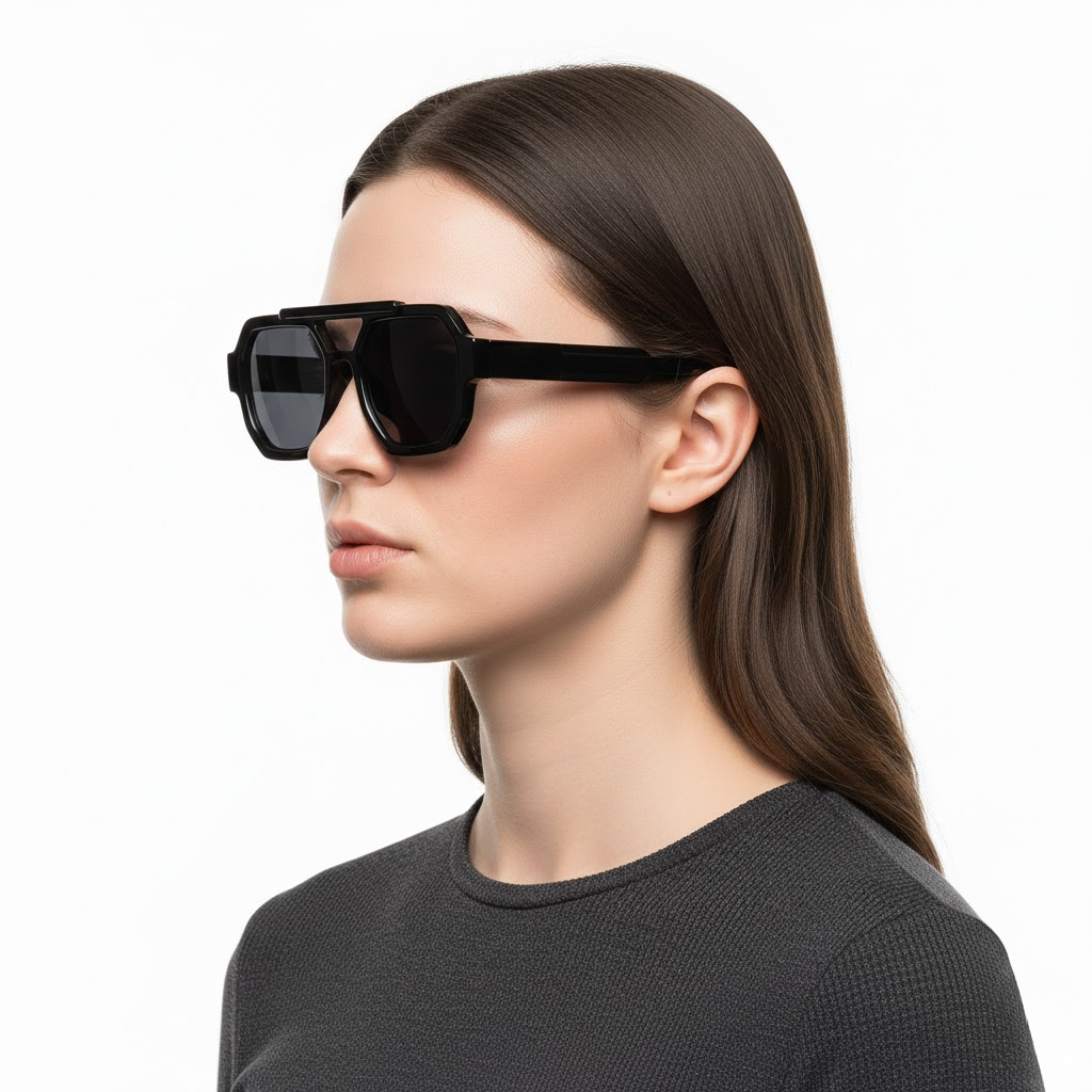 Geometric sunglasses polycarbonate frame UV400 protection unisex