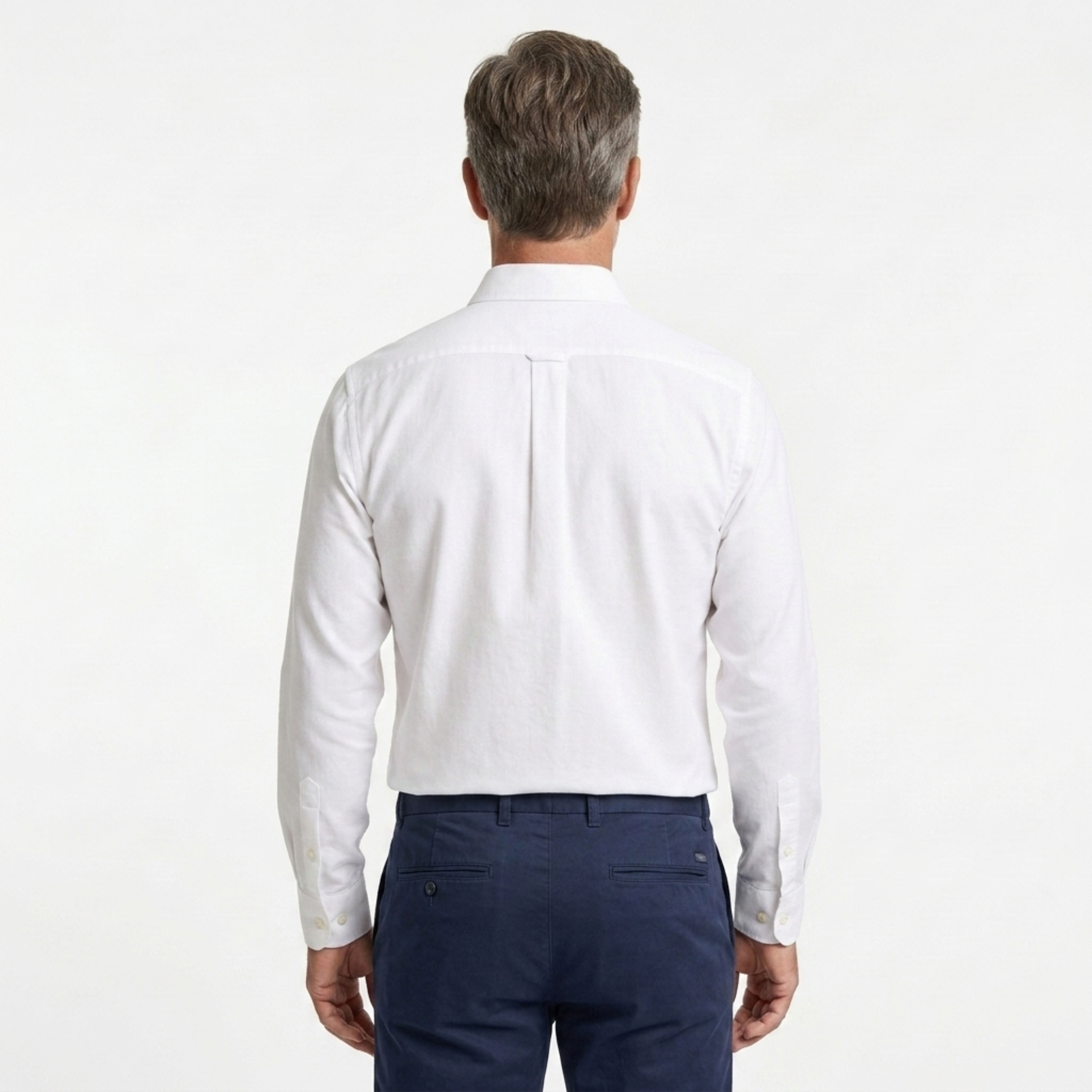 Men's button-down shirt — long sleeves and pointed collar — formal occasion