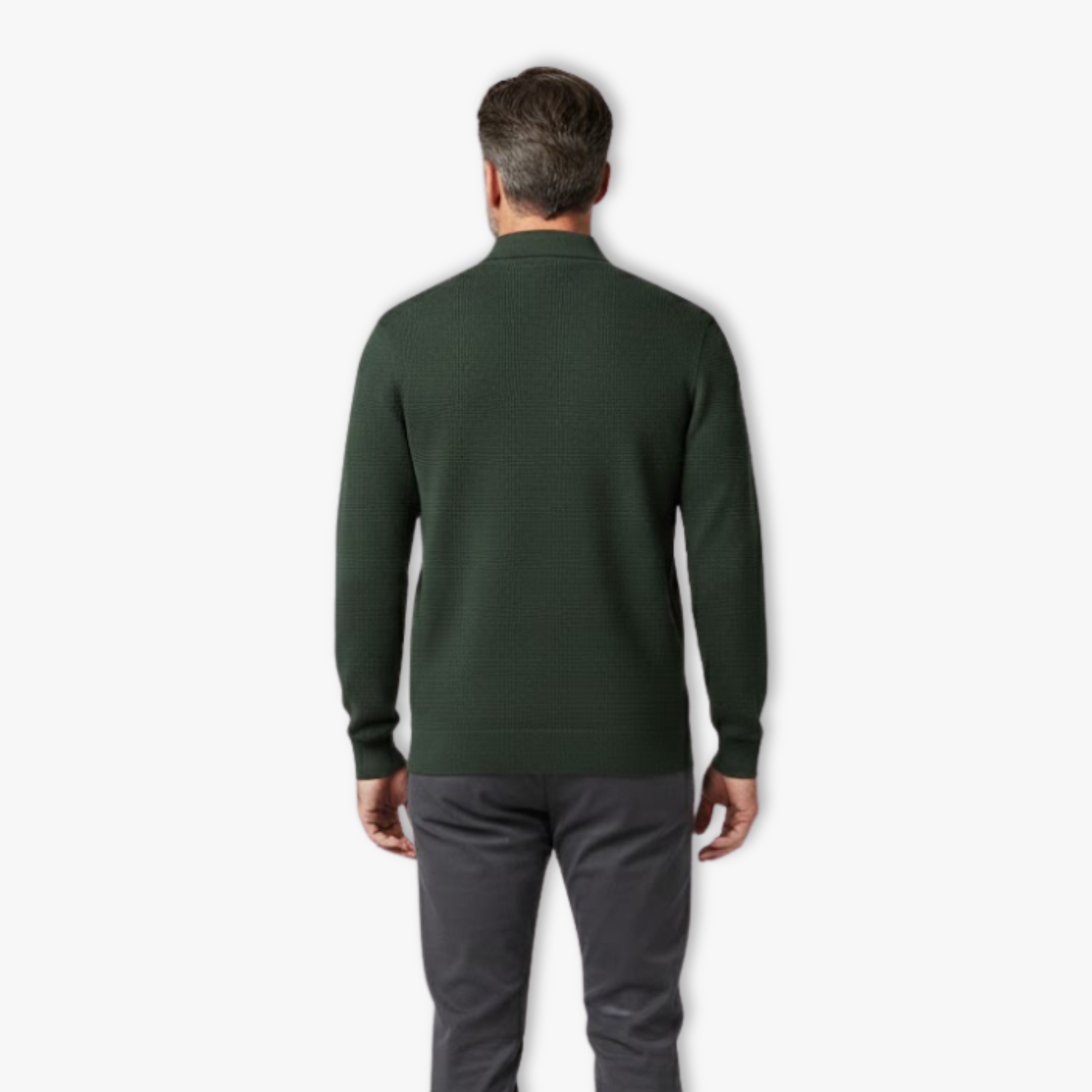 Haut homme maille gaufrée col rond décontracté élégant texture premium