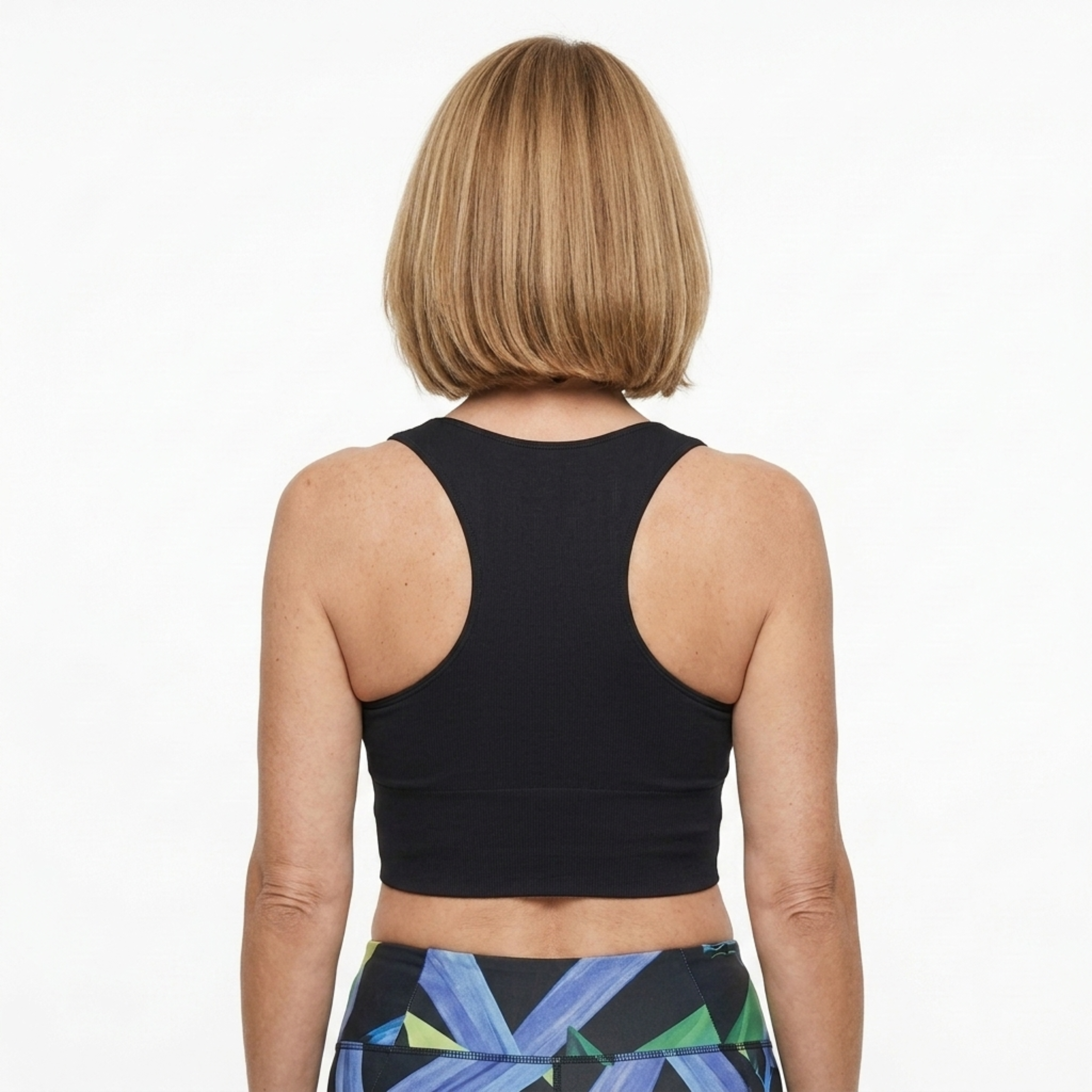Top corto crop para mujer con espalda nadadora — escote en V — verano